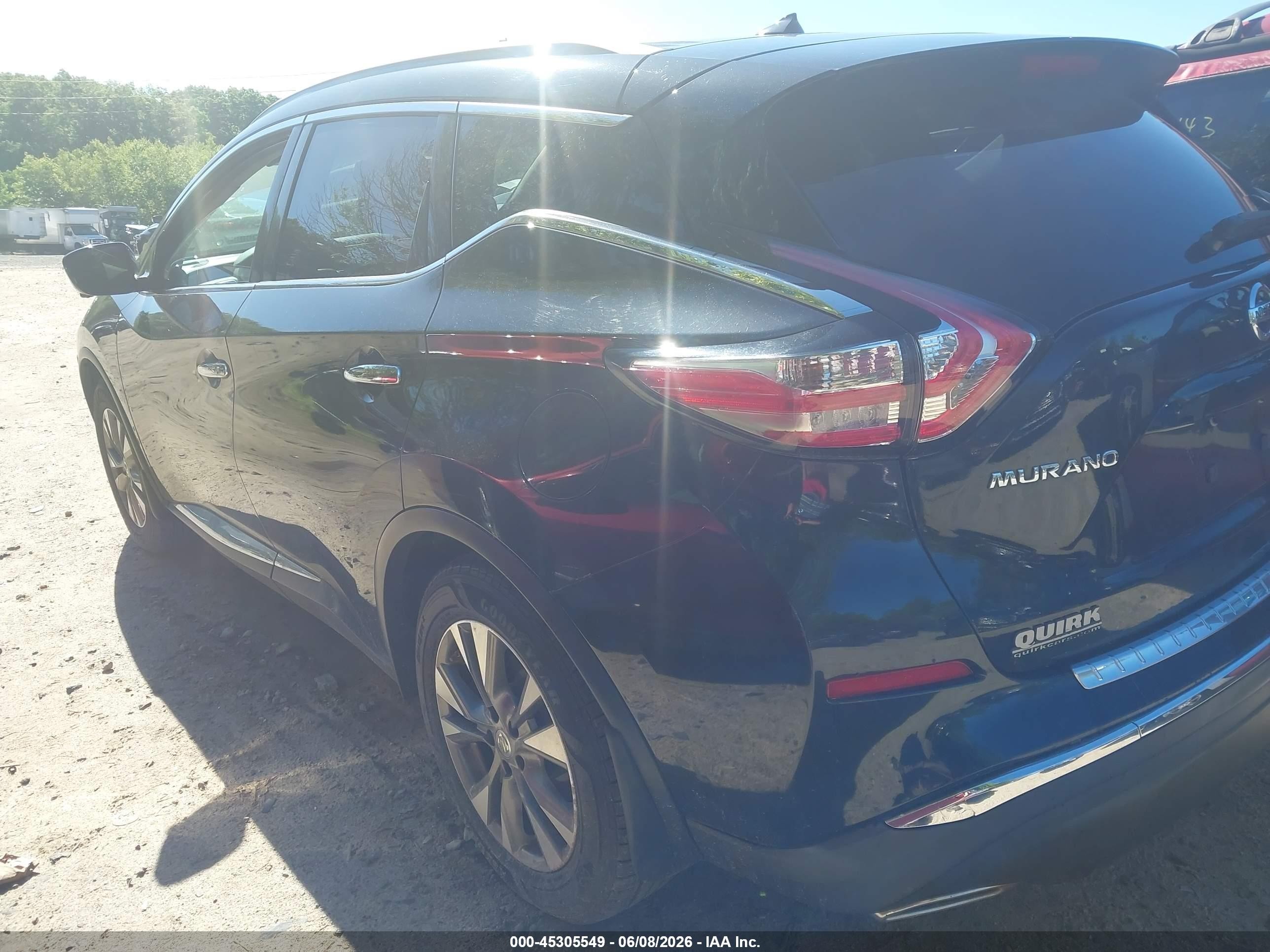 2015 Nissan Murano Sl Black vin: 5N1AZ2MH6FN220949