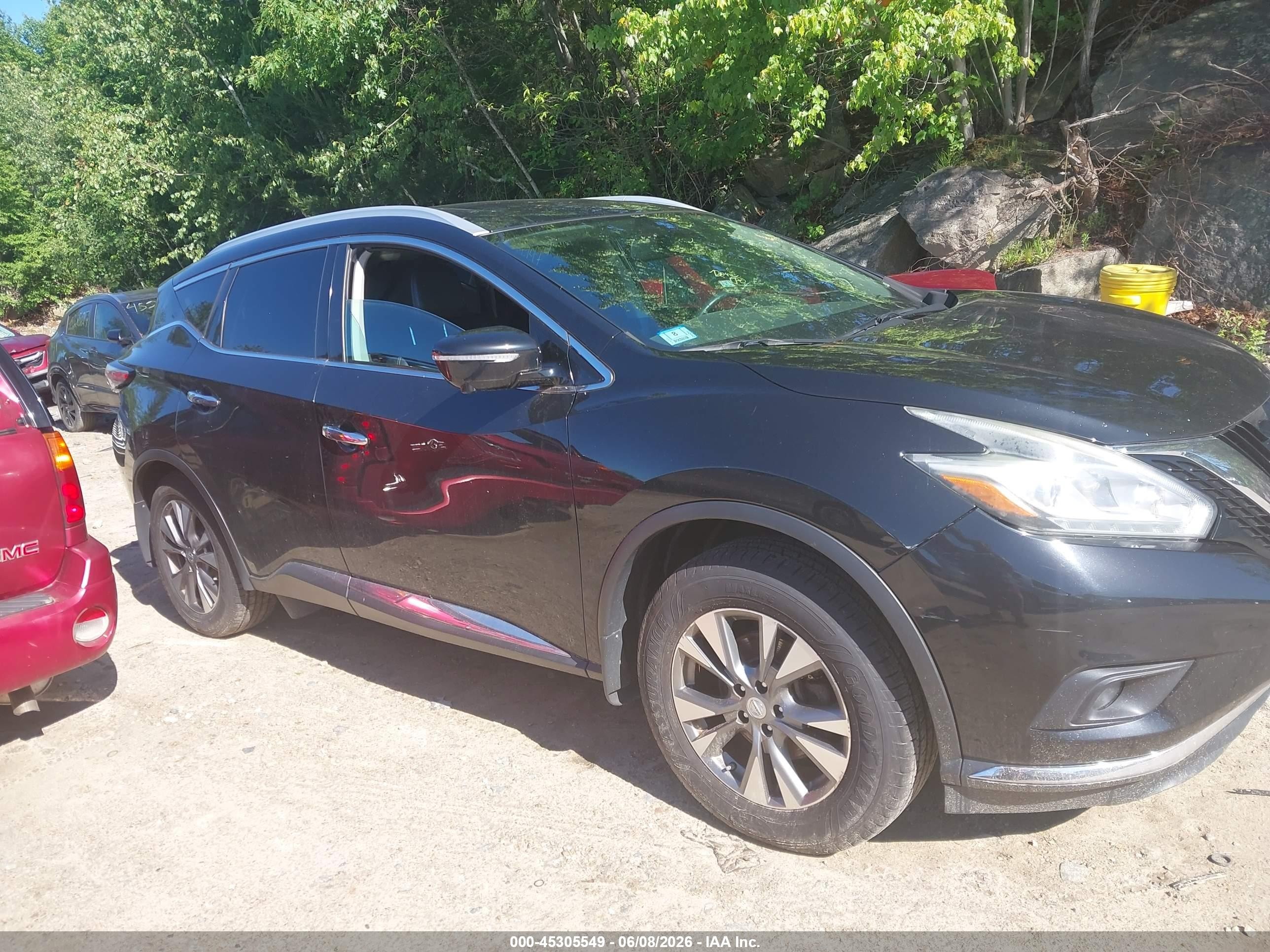 2015 Nissan Murano Sl Black vin: 5N1AZ2MH6FN220949