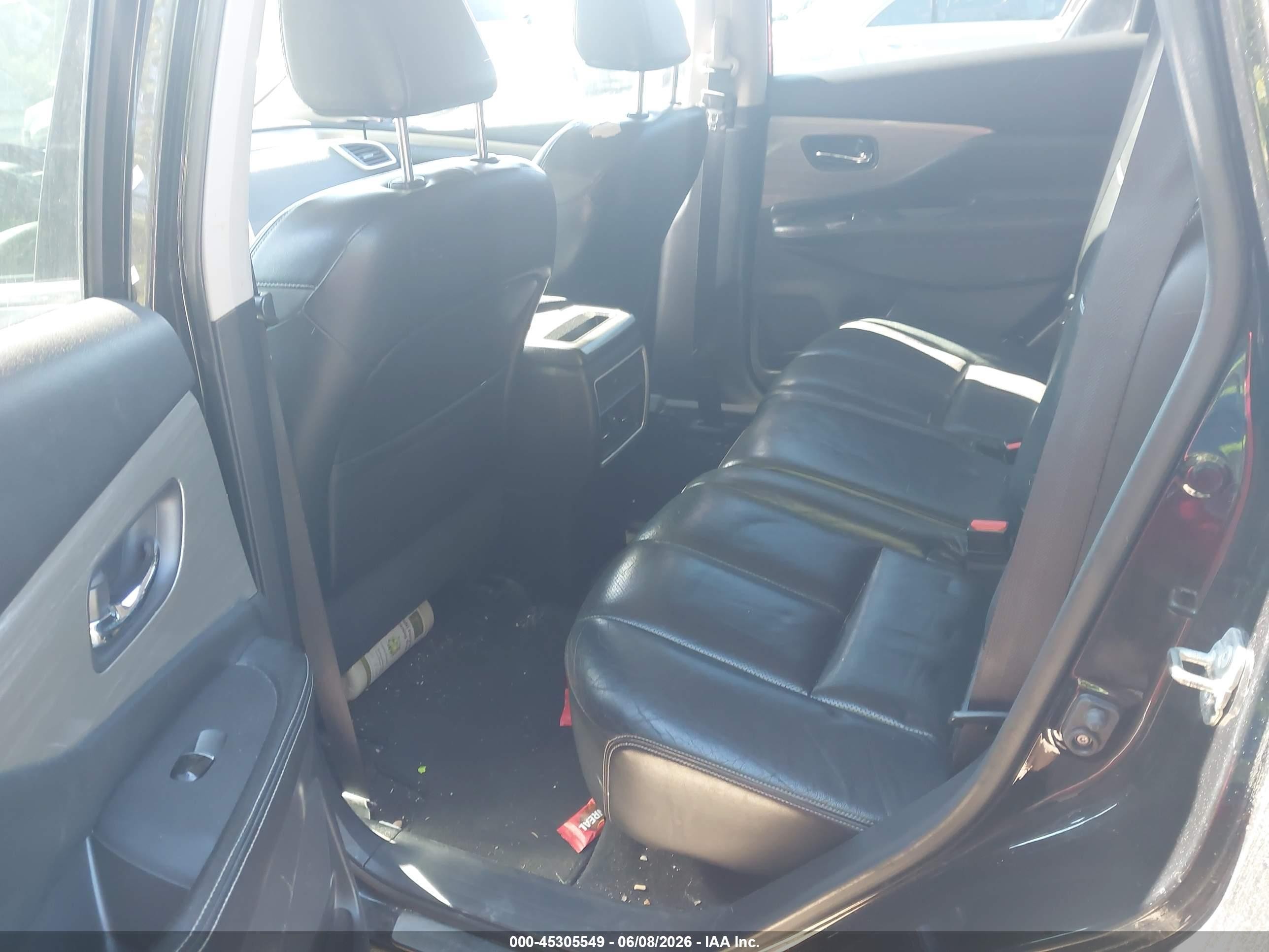 2015 Nissan Murano Sl Black vin: 5N1AZ2MH6FN220949