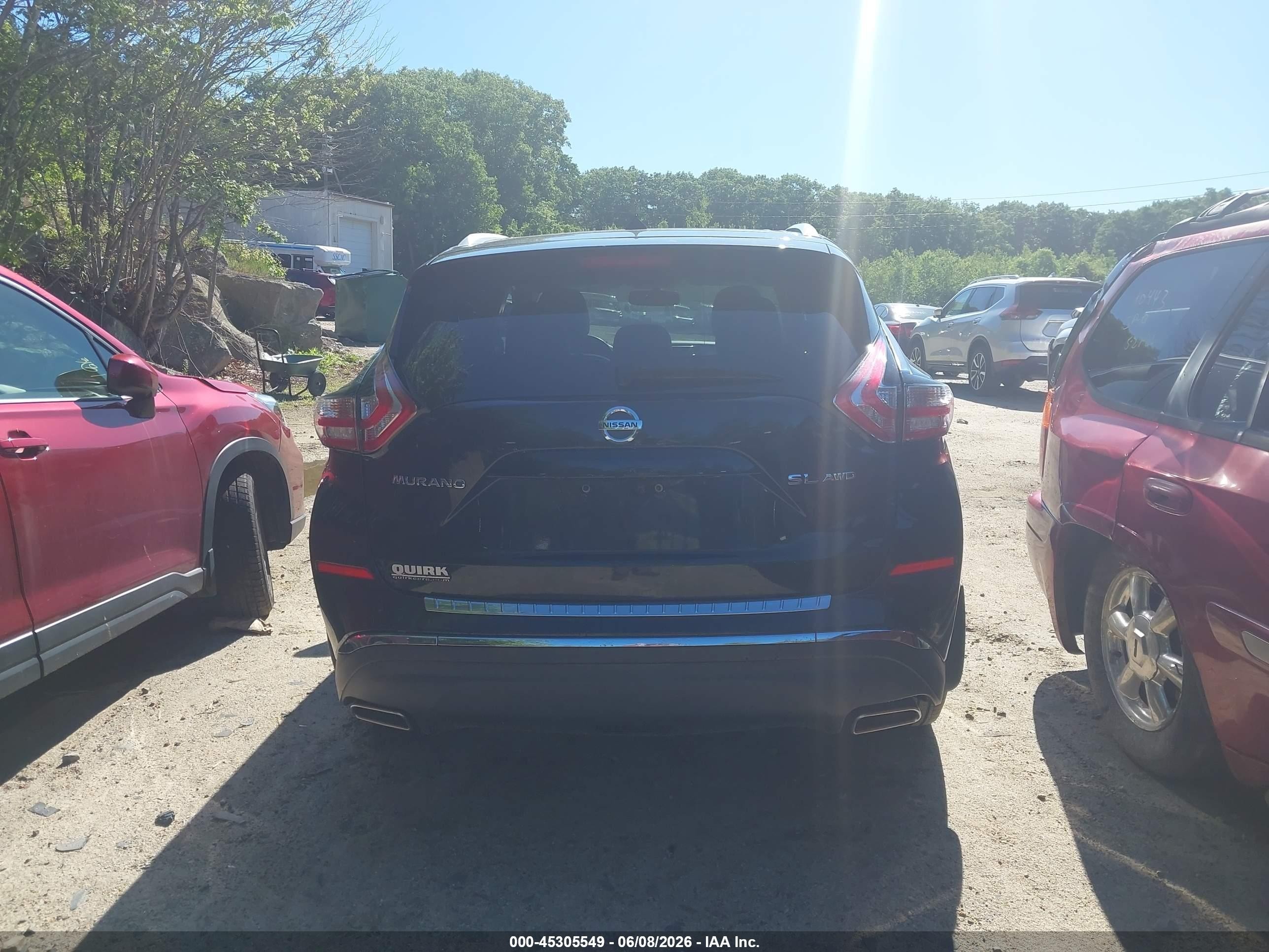 2015 Nissan Murano Sl Black vin: 5N1AZ2MH6FN220949