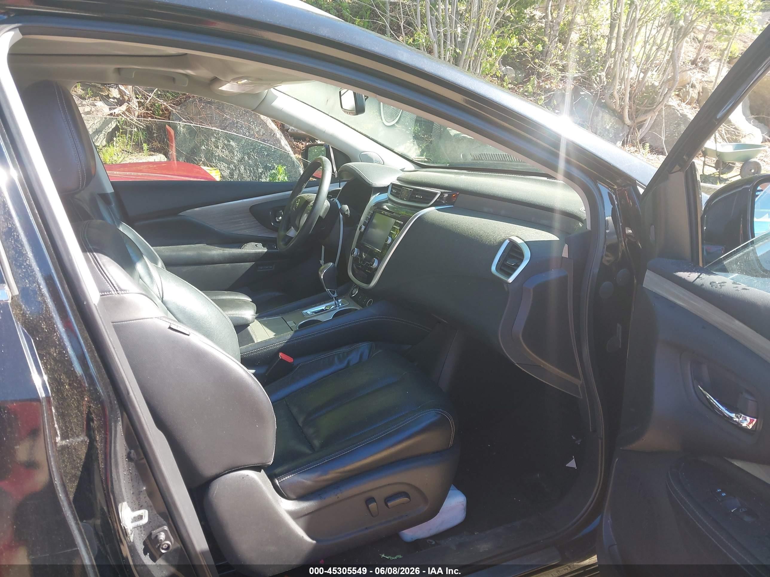 2015 Nissan Murano Sl Black vin: 5N1AZ2MH6FN220949