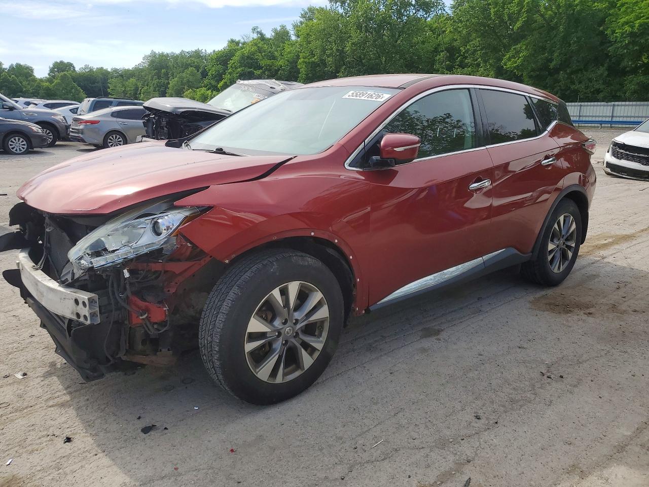 2015 Nissan Murano S Red vin: 5N1AZ2MH6FN223351