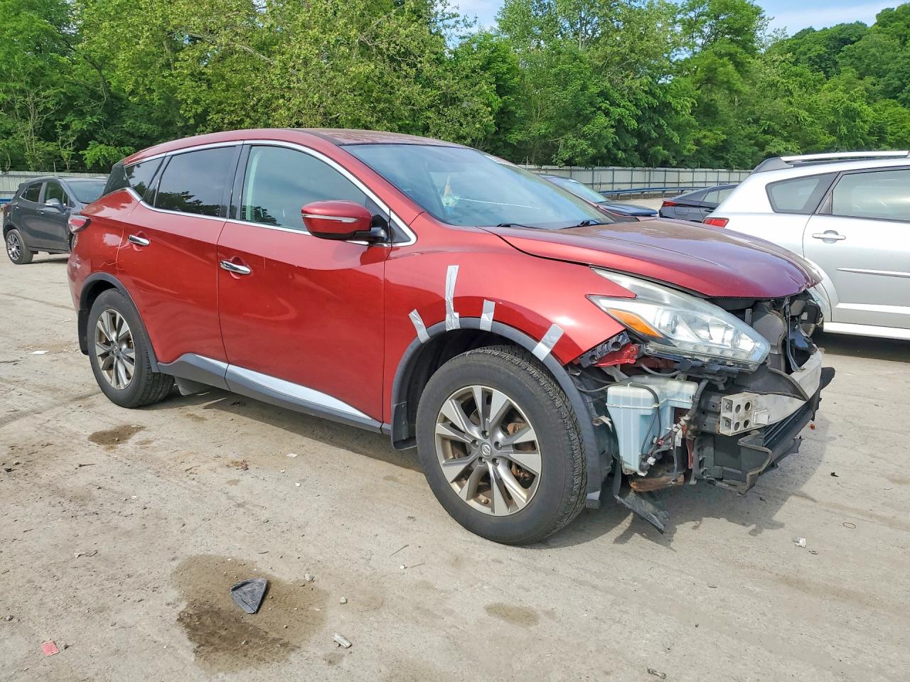 2015 Nissan Murano S Red vin: 5N1AZ2MH6FN223351