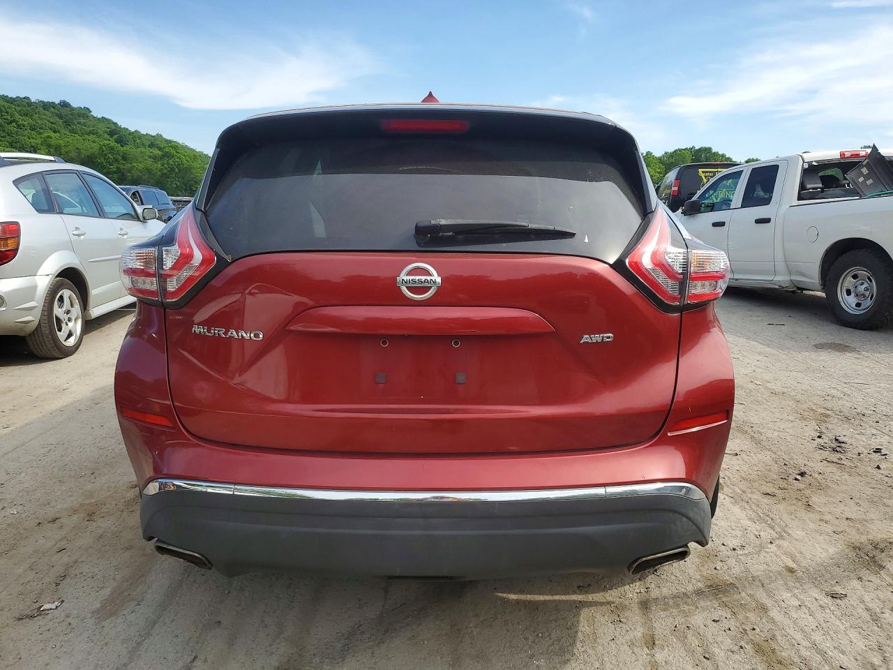 2015 Nissan Murano S Red vin: 5N1AZ2MH6FN223351