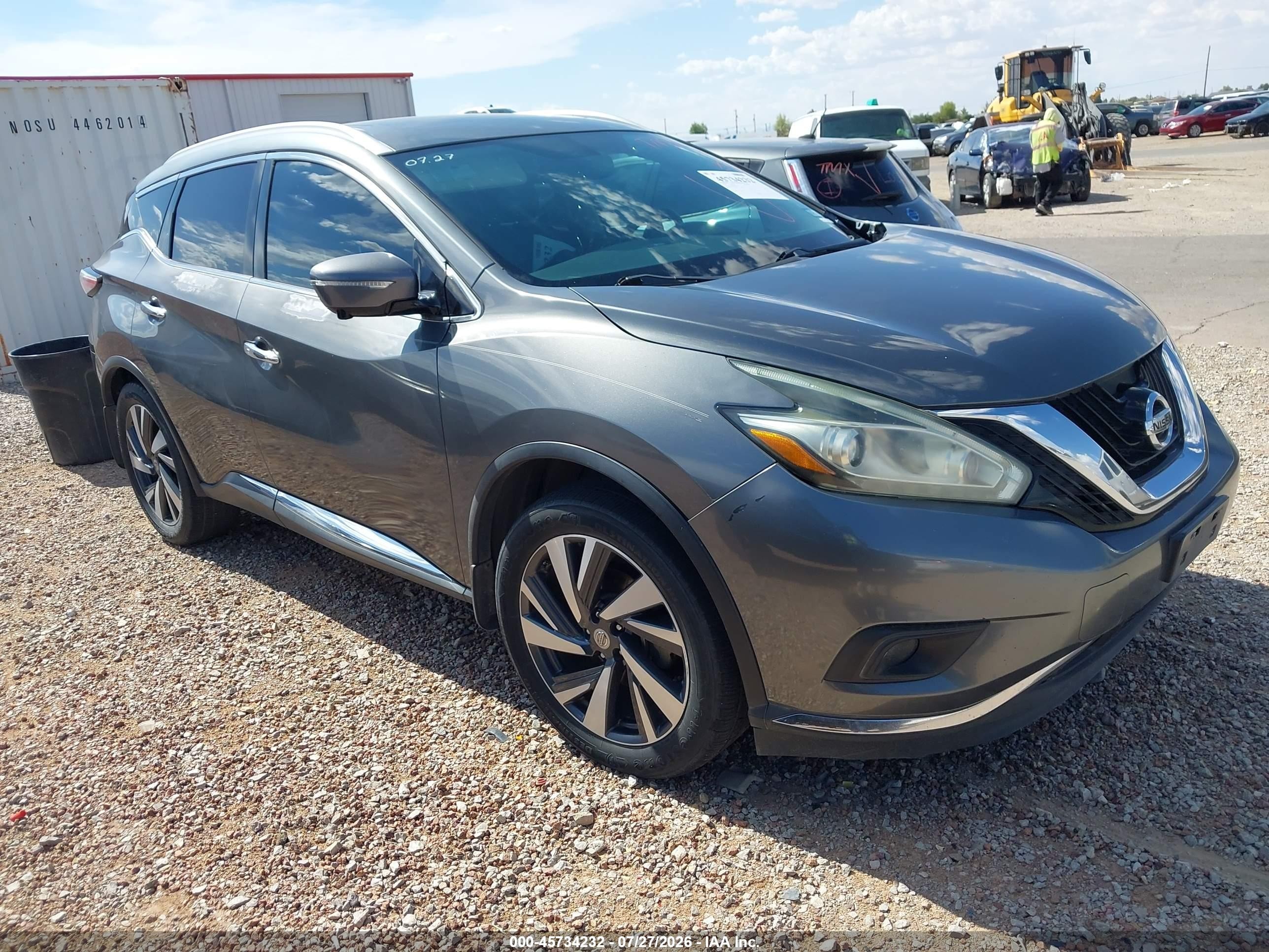 2015 Nissan Murano Platinum Черный vin: 5N1AZ2MH6FN231997