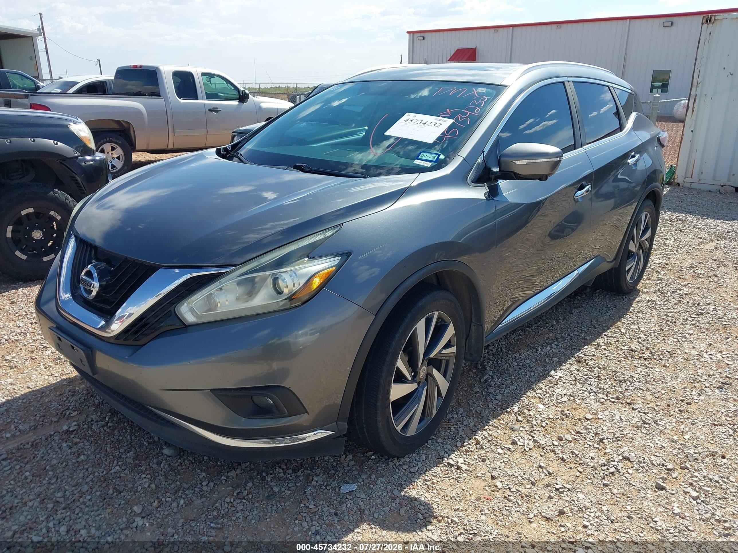 2015 Nissan Murano Platinum Черный vin: 5N1AZ2MH6FN231997