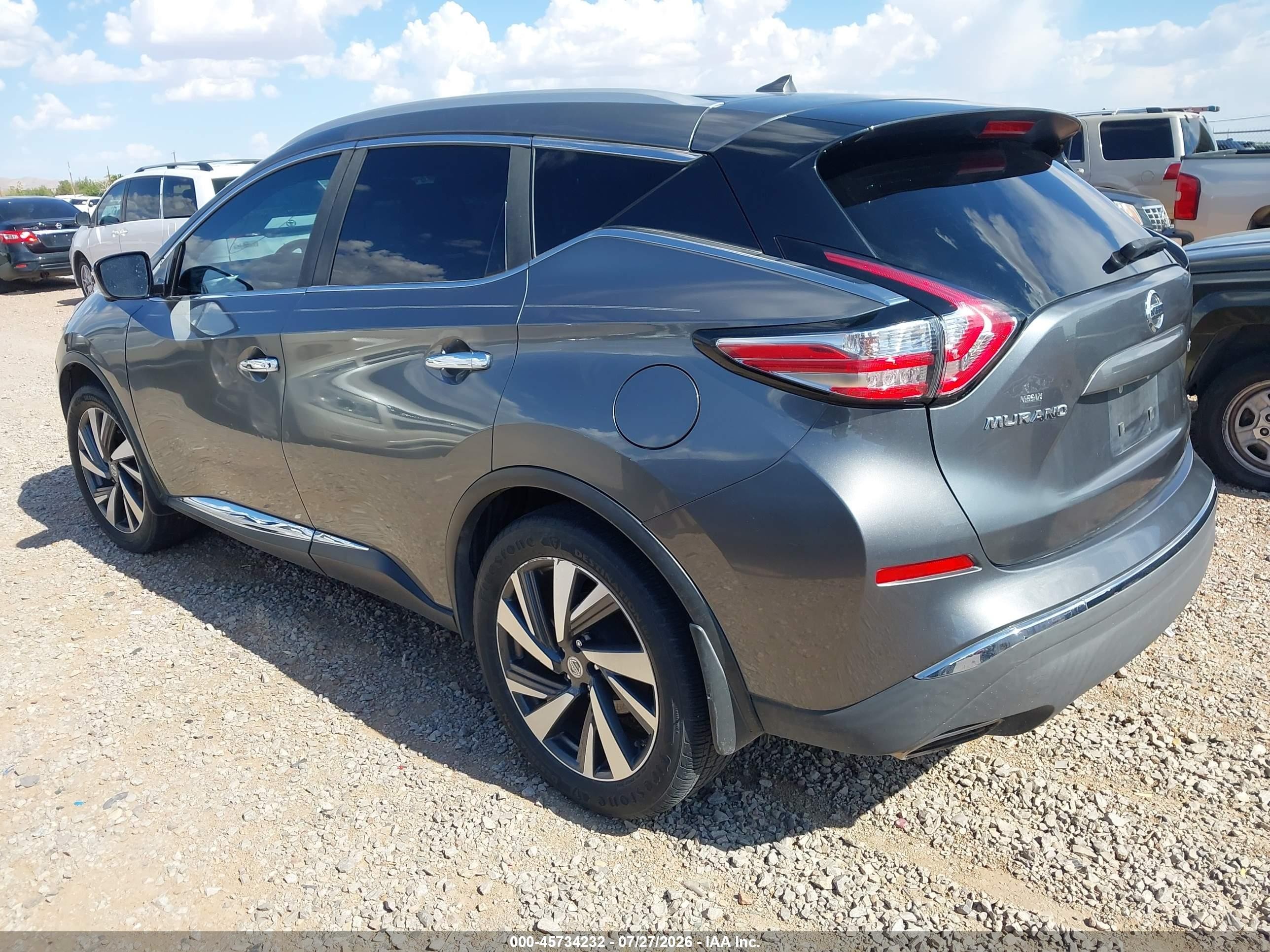 2015 Nissan Murano Platinum Черный vin: 5N1AZ2MH6FN231997