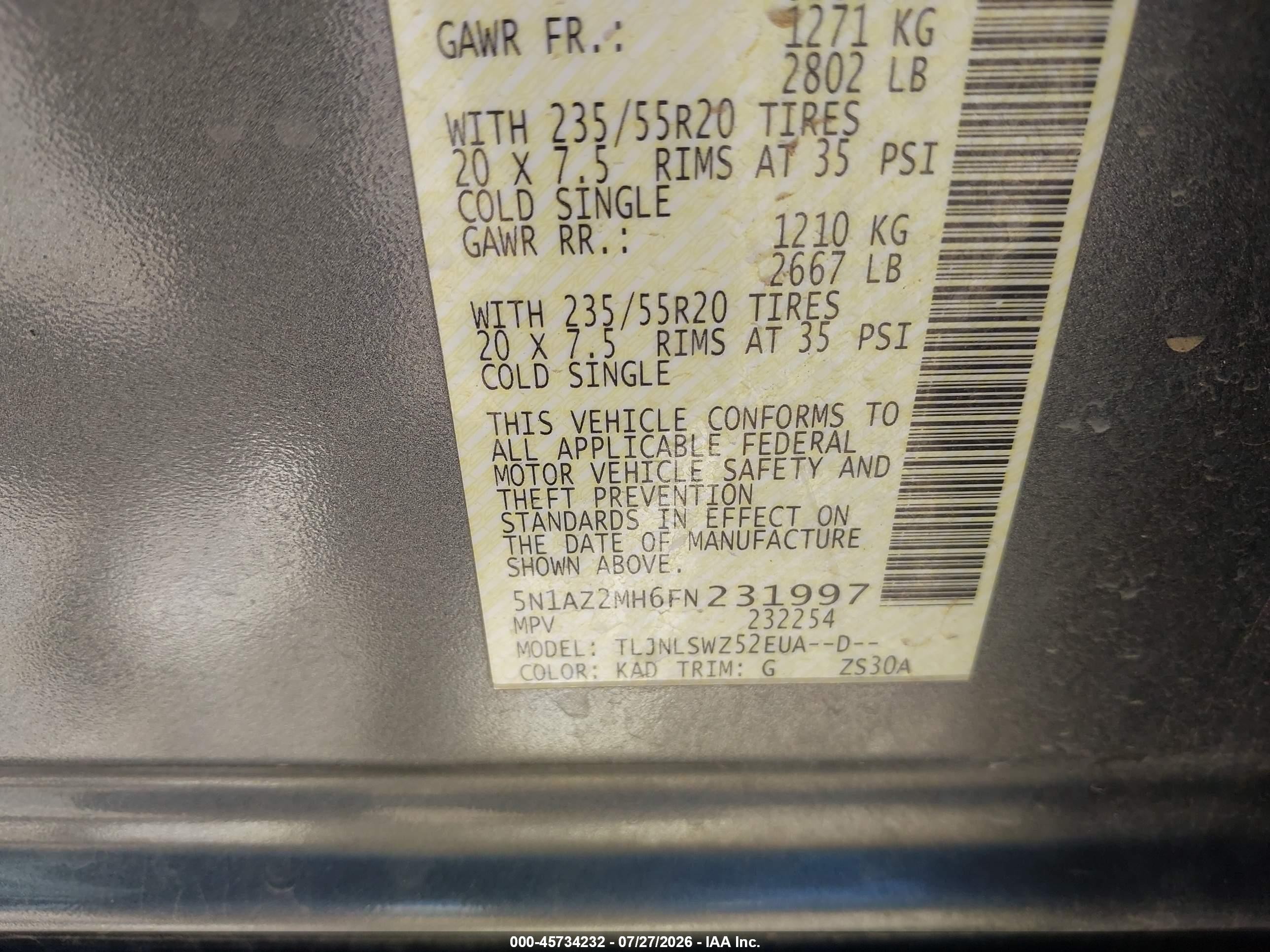2015 Nissan Murano Platinum Черный vin: 5N1AZ2MH6FN231997