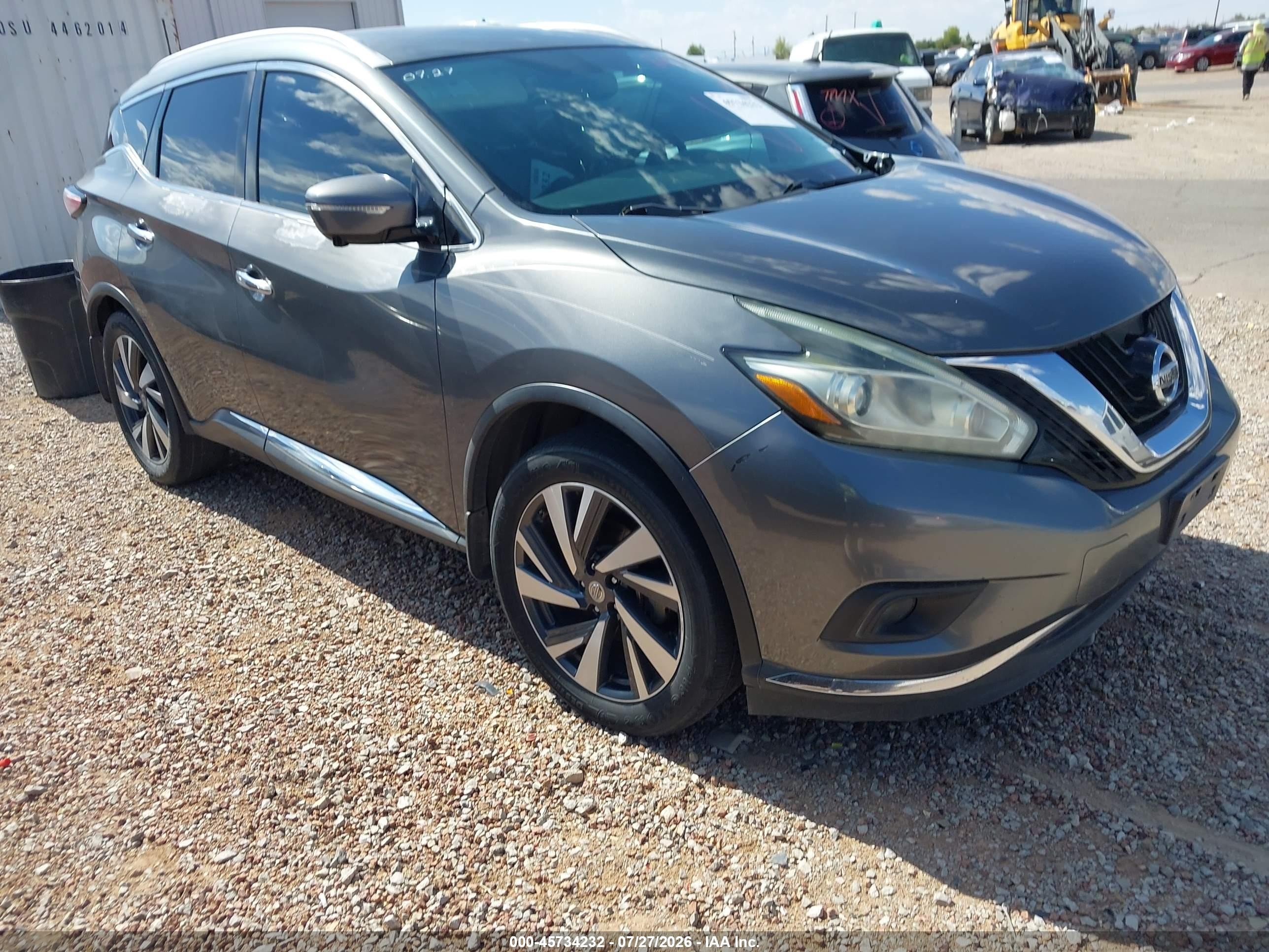 2015 Nissan Murano Platinum Черный vin: 5N1AZ2MH6FN231997