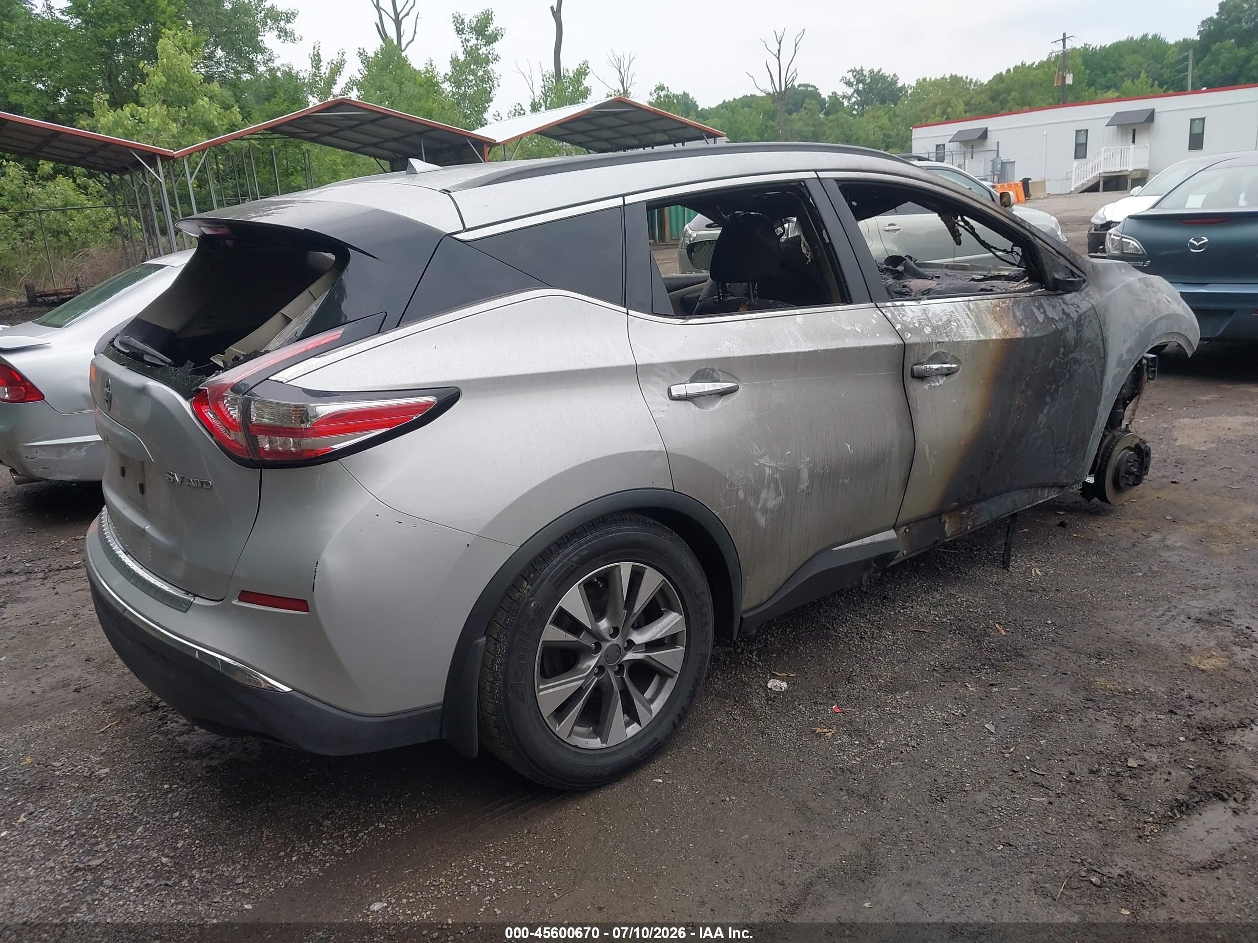 2015 Nissan Murano Sv Silver vin: 5N1AZ2MH6FN236536