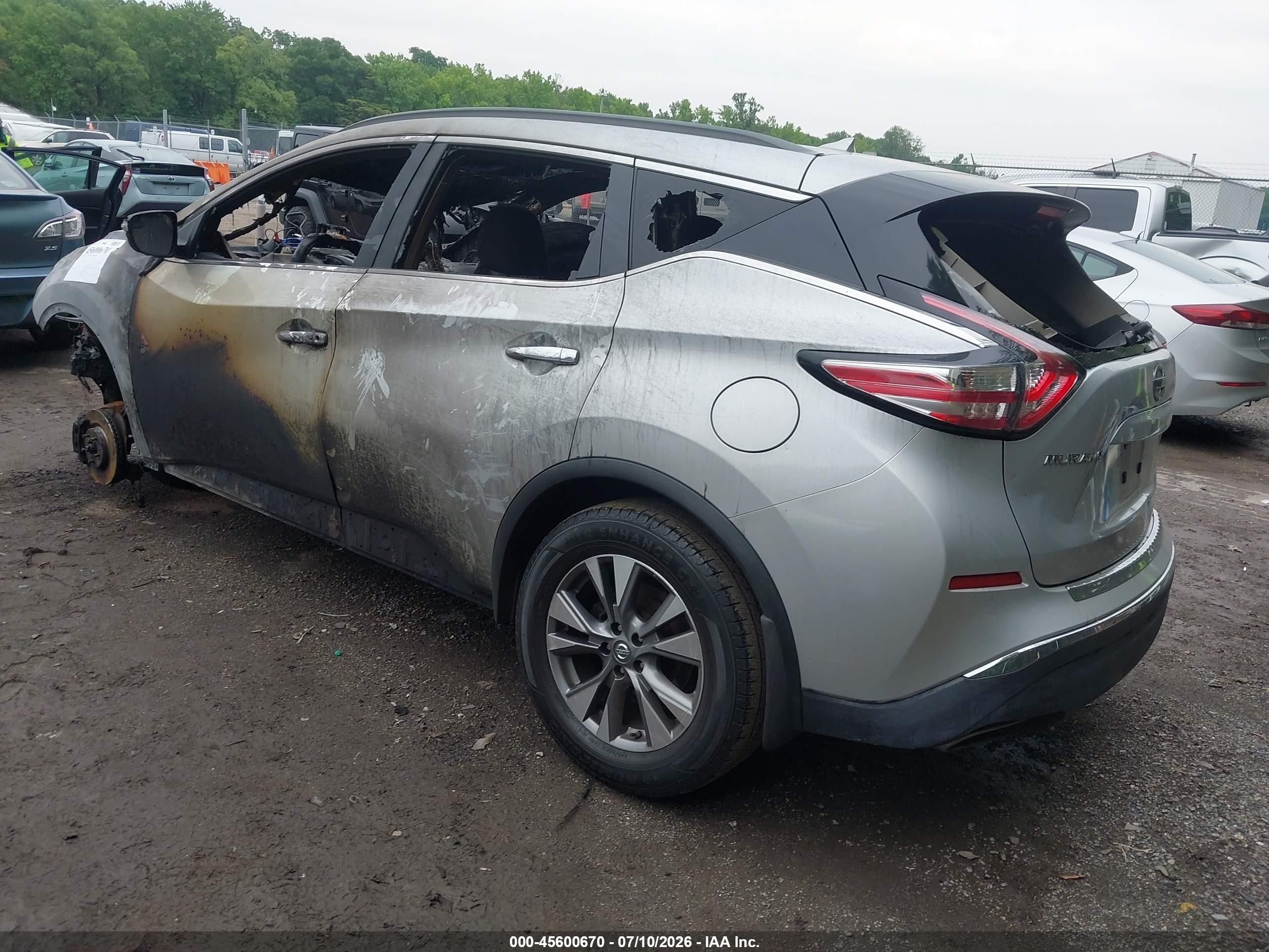 2015 Nissan Murano Sv Silver vin: 5N1AZ2MH6FN236536