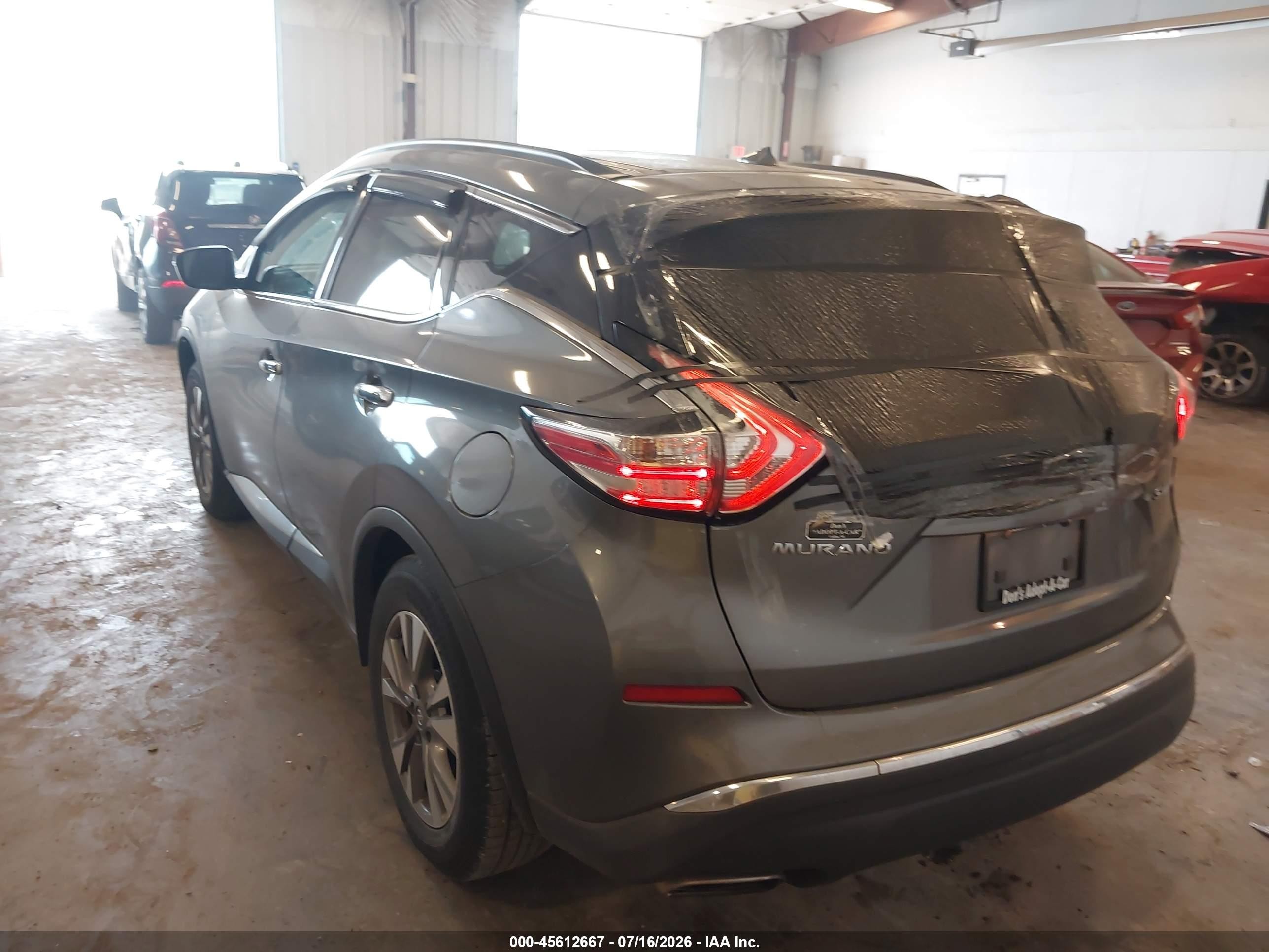 2015 Nissan Murano Platinum/s/sl/sv Gray vin: 5N1AZ2MH6FN246239