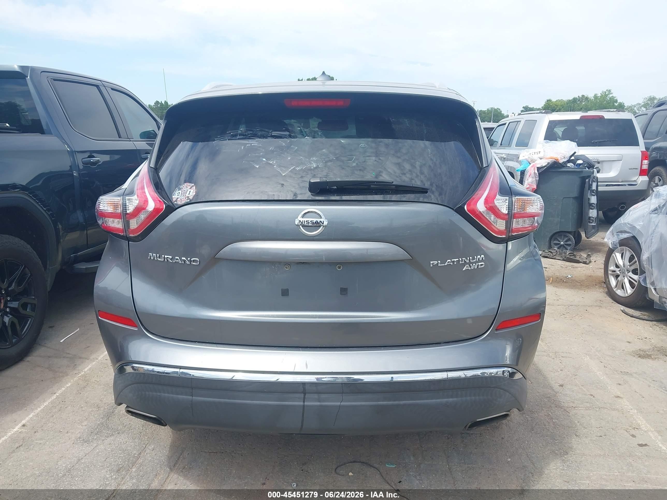 2015 Nissan Murano Platinum Gray vin: 5N1AZ2MH6FN255071