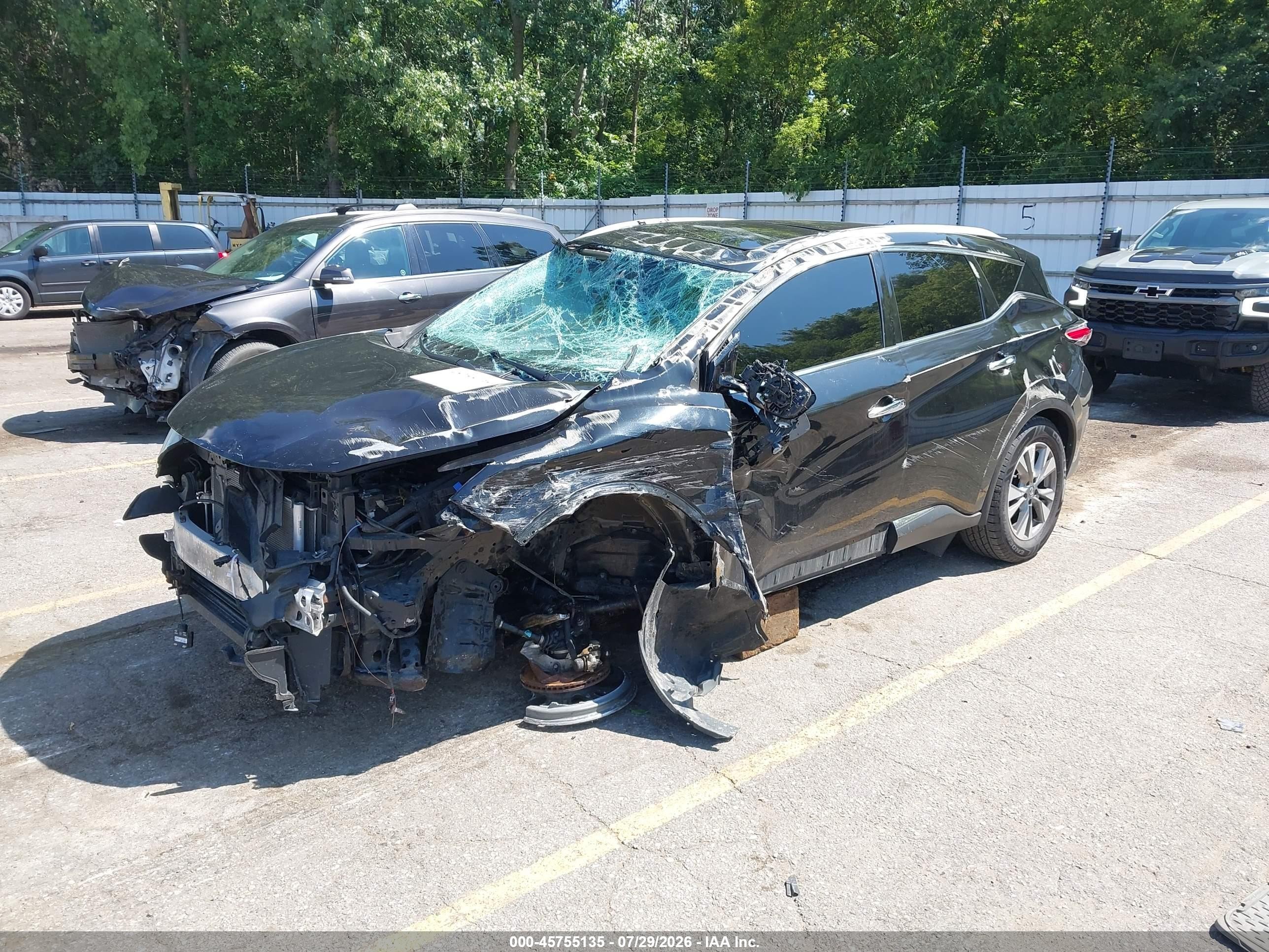 2015 Nissan Murano Sl Black vin: 5N1AZ2MH6FN261517