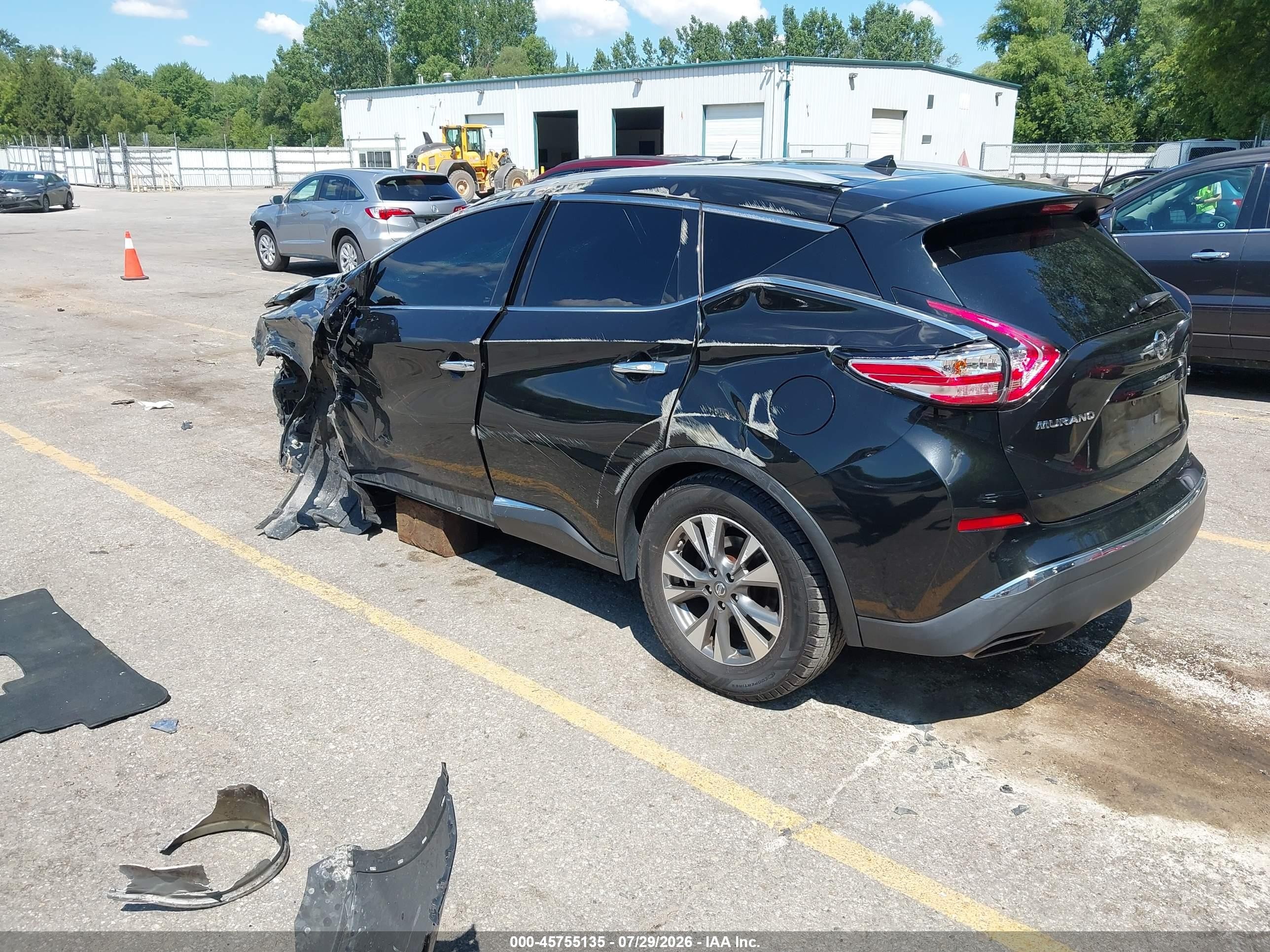 2015 Nissan Murano Sl Black vin: 5N1AZ2MH6FN261517