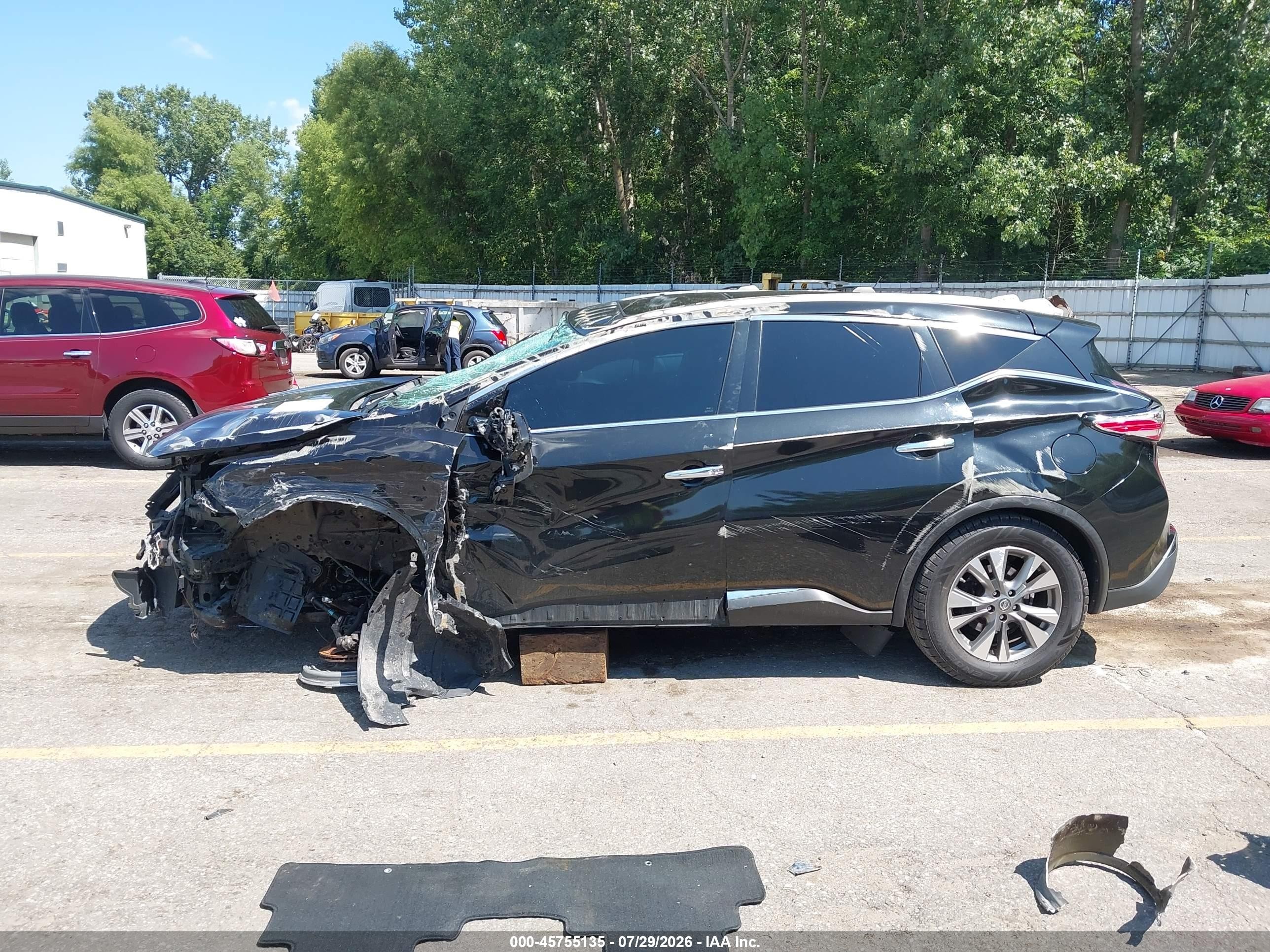 2015 Nissan Murano Sl Black vin: 5N1AZ2MH6FN261517