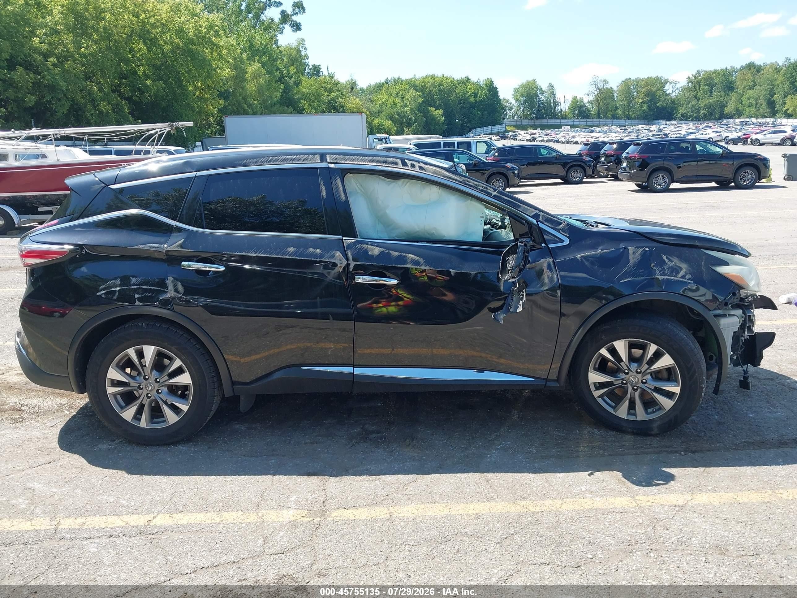 2015 Nissan Murano Sl Black vin: 5N1AZ2MH6FN261517