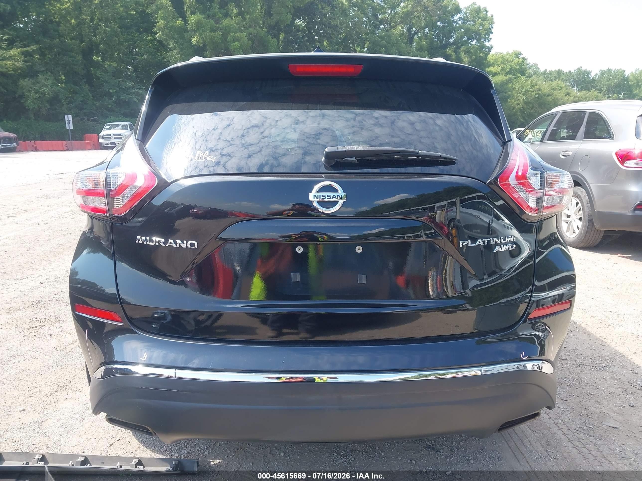 2015 Nissan Murano Platinum Black vin: 5N1AZ2MH6FN265566