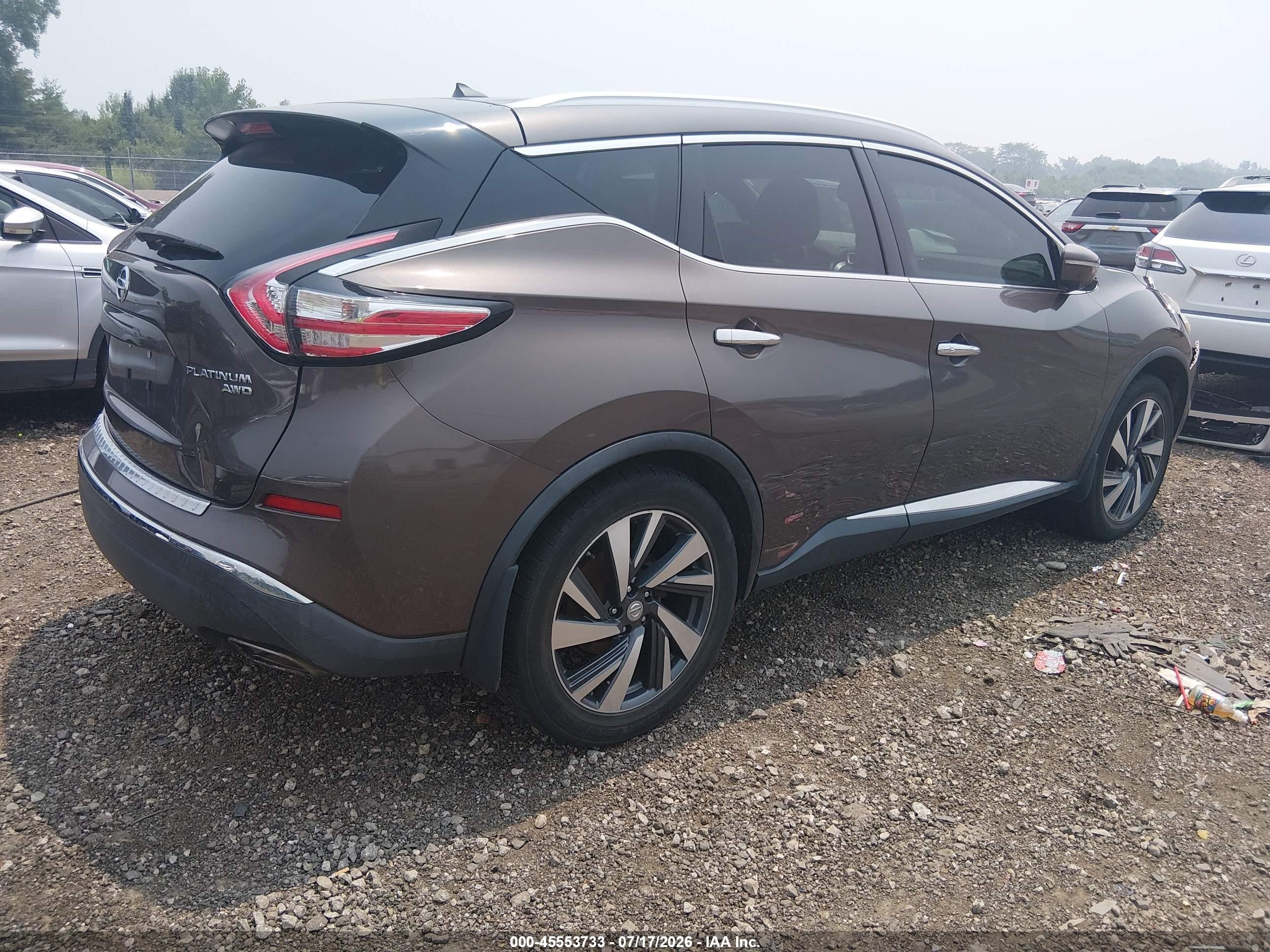 2015 Nissan Murano Platinum Gray vin: 5N1AZ2MH6FN266264