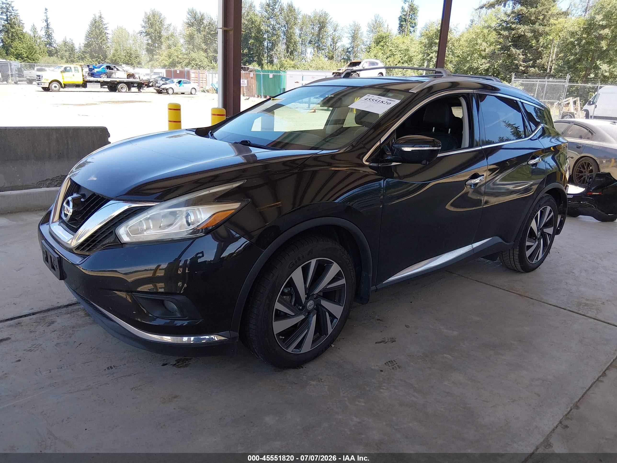 2015 Nissan Murano Platinum Черный vin: 5N1AZ2MH6FN266670