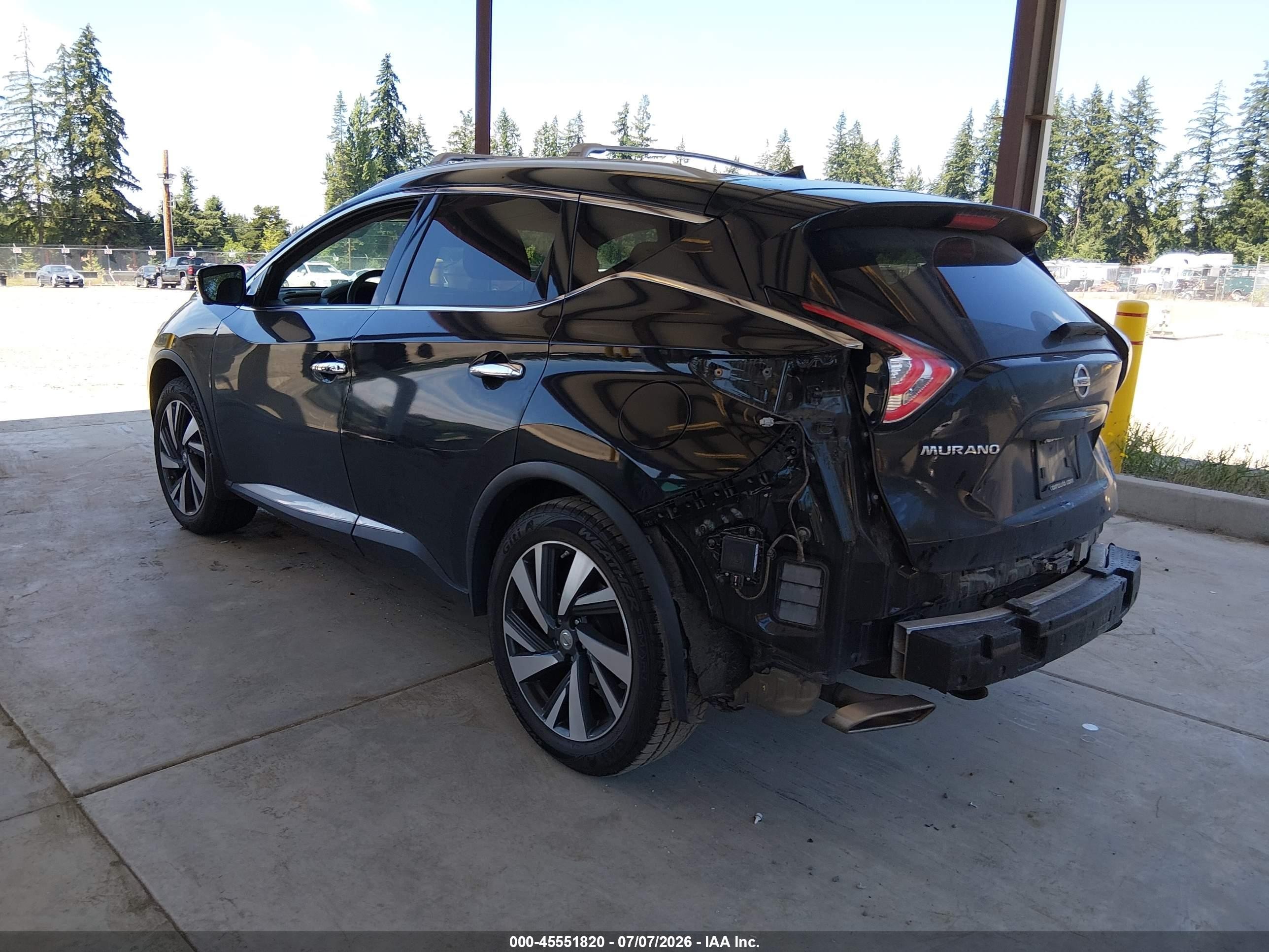 2015 Nissan Murano Platinum Черный vin: 5N1AZ2MH6FN266670