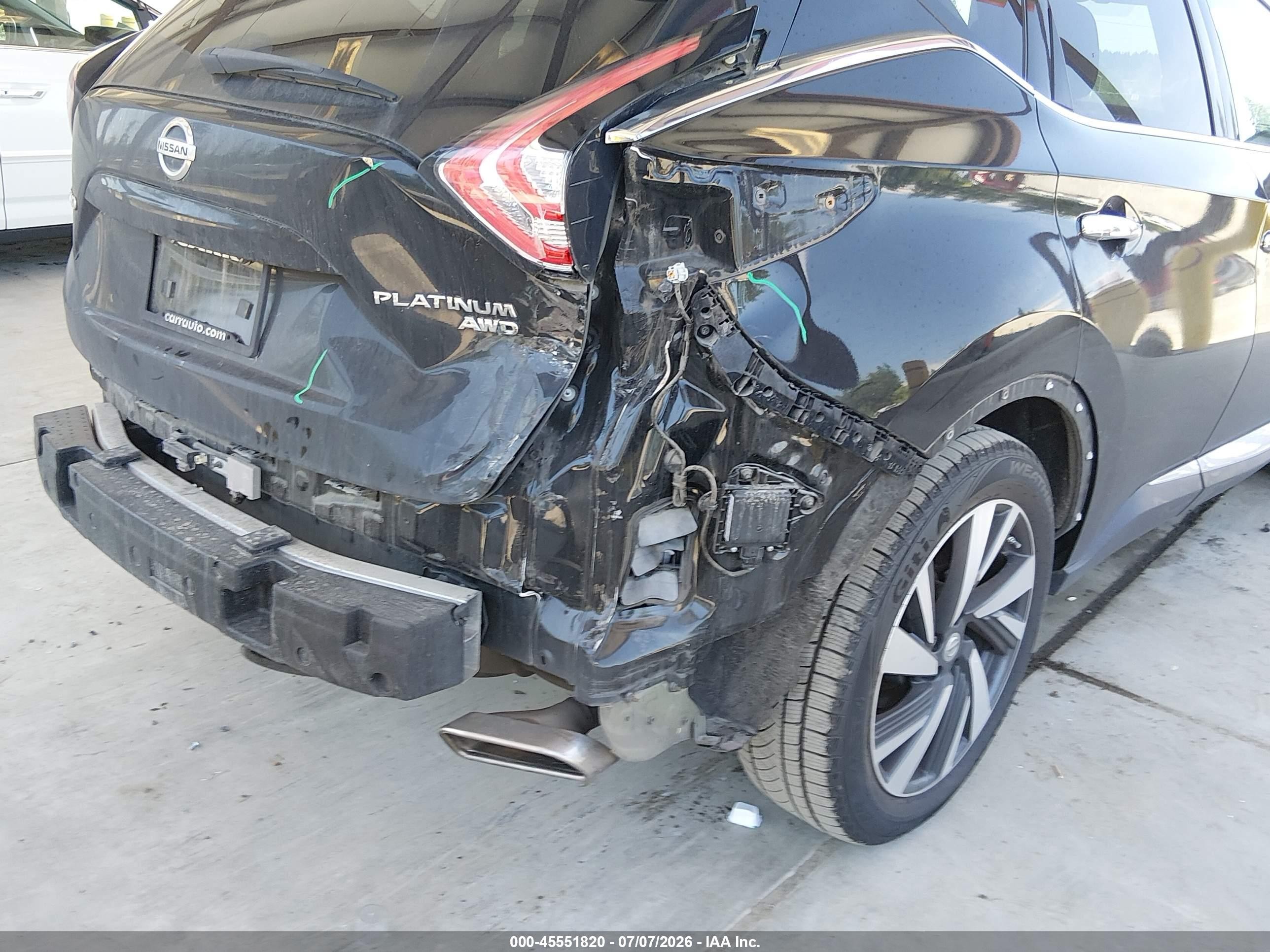2015 Nissan Murano Platinum Черный vin: 5N1AZ2MH6FN266670