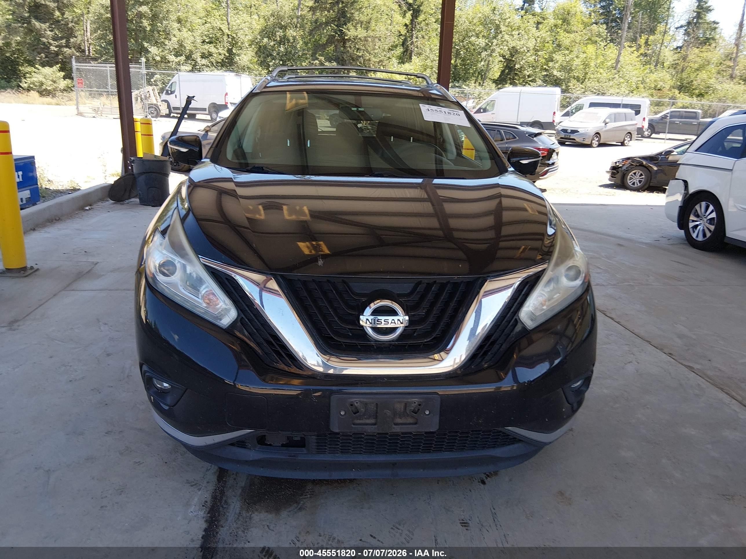 2015 Nissan Murano Platinum Черный vin: 5N1AZ2MH6FN266670