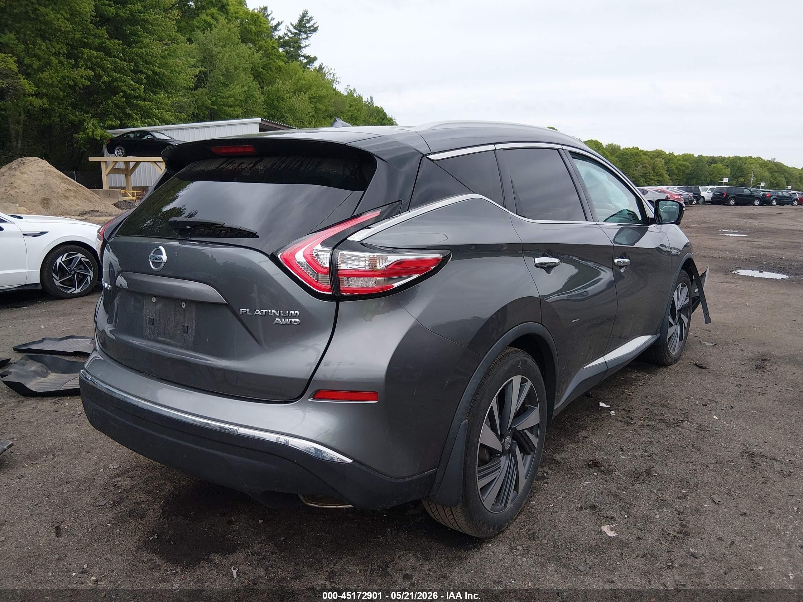 2015 Nissan Murano Platinum Gray vin: 5N1AZ2MH6FN275823