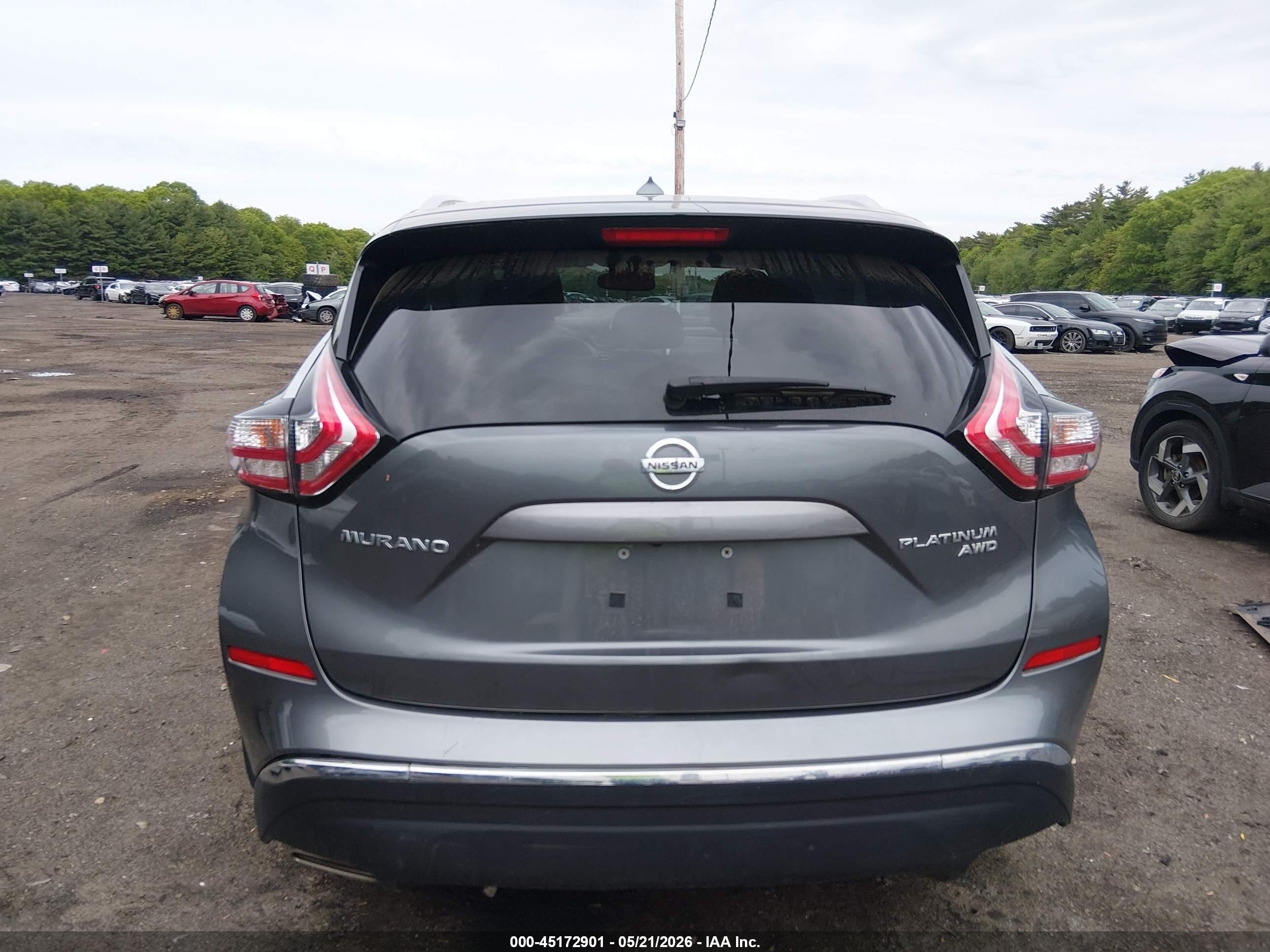 2015 Nissan Murano Platinum Gray vin: 5N1AZ2MH6FN275823
