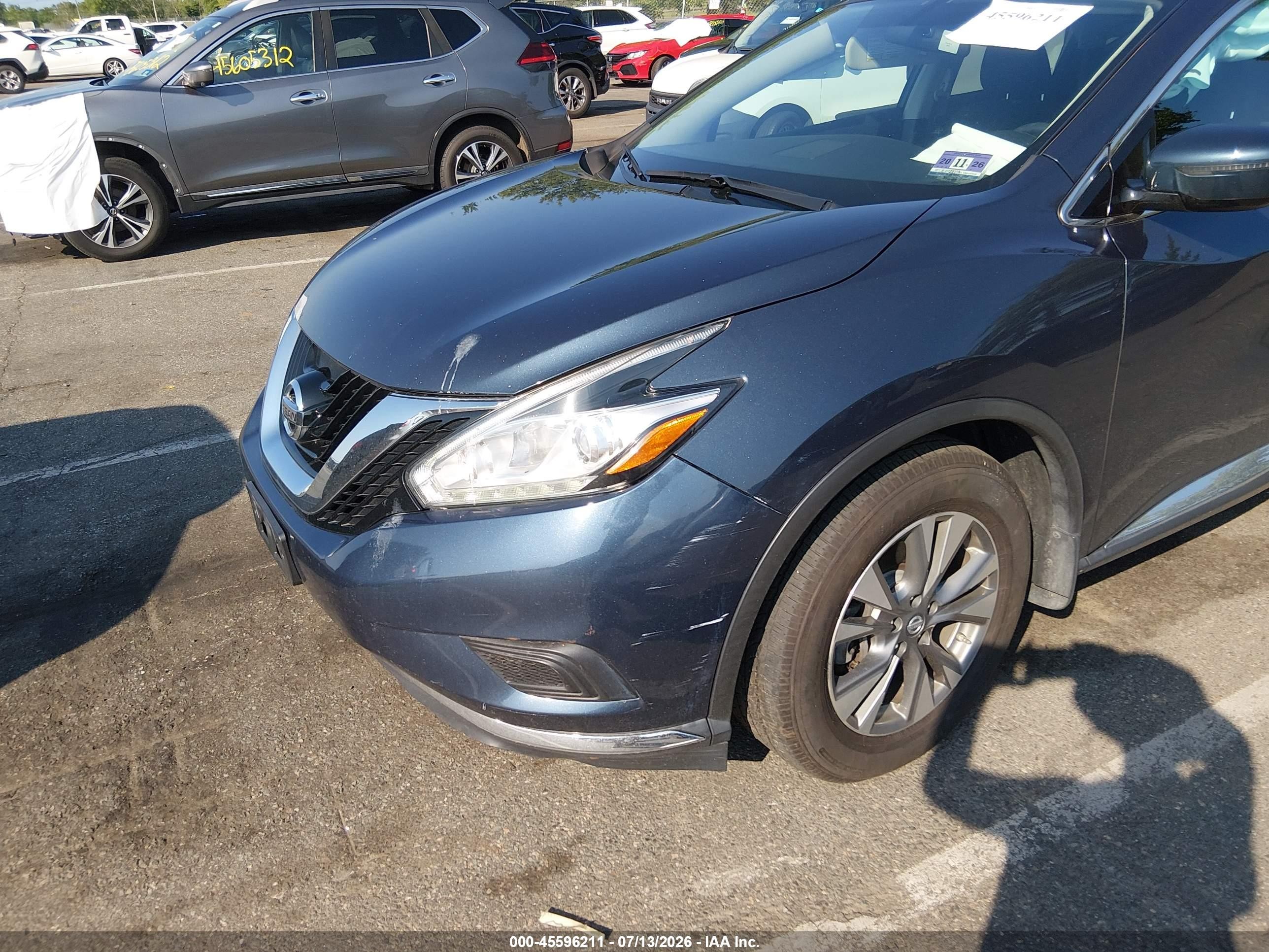 2015 Nissan Murano S Серый vin: 5N1AZ2MH6FN280603