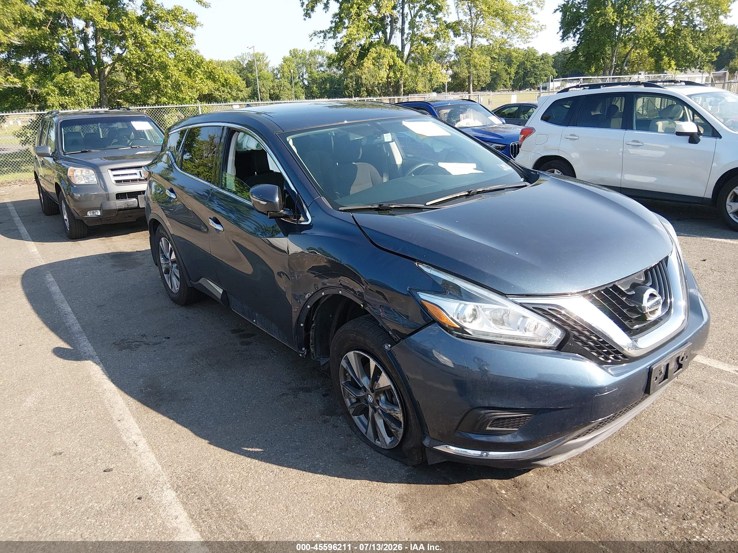 2015 Nissan Murano S Серый vin: 5N1AZ2MH6FN280603