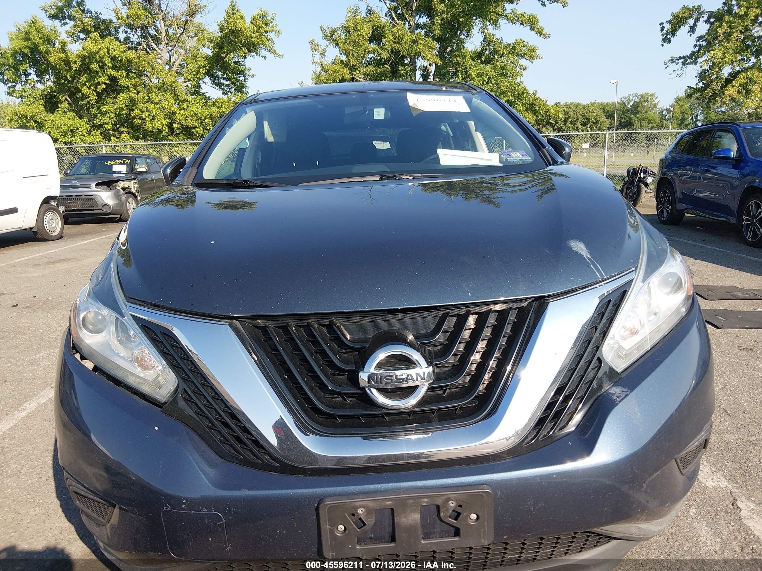 2015 Nissan Murano S Серый vin: 5N1AZ2MH6FN280603