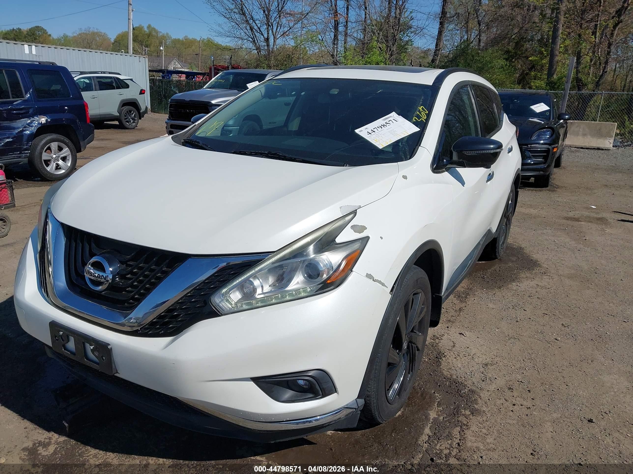 2017 Nissan Murano Platinum Белый vin: 5N1AZ2MH6HN178690