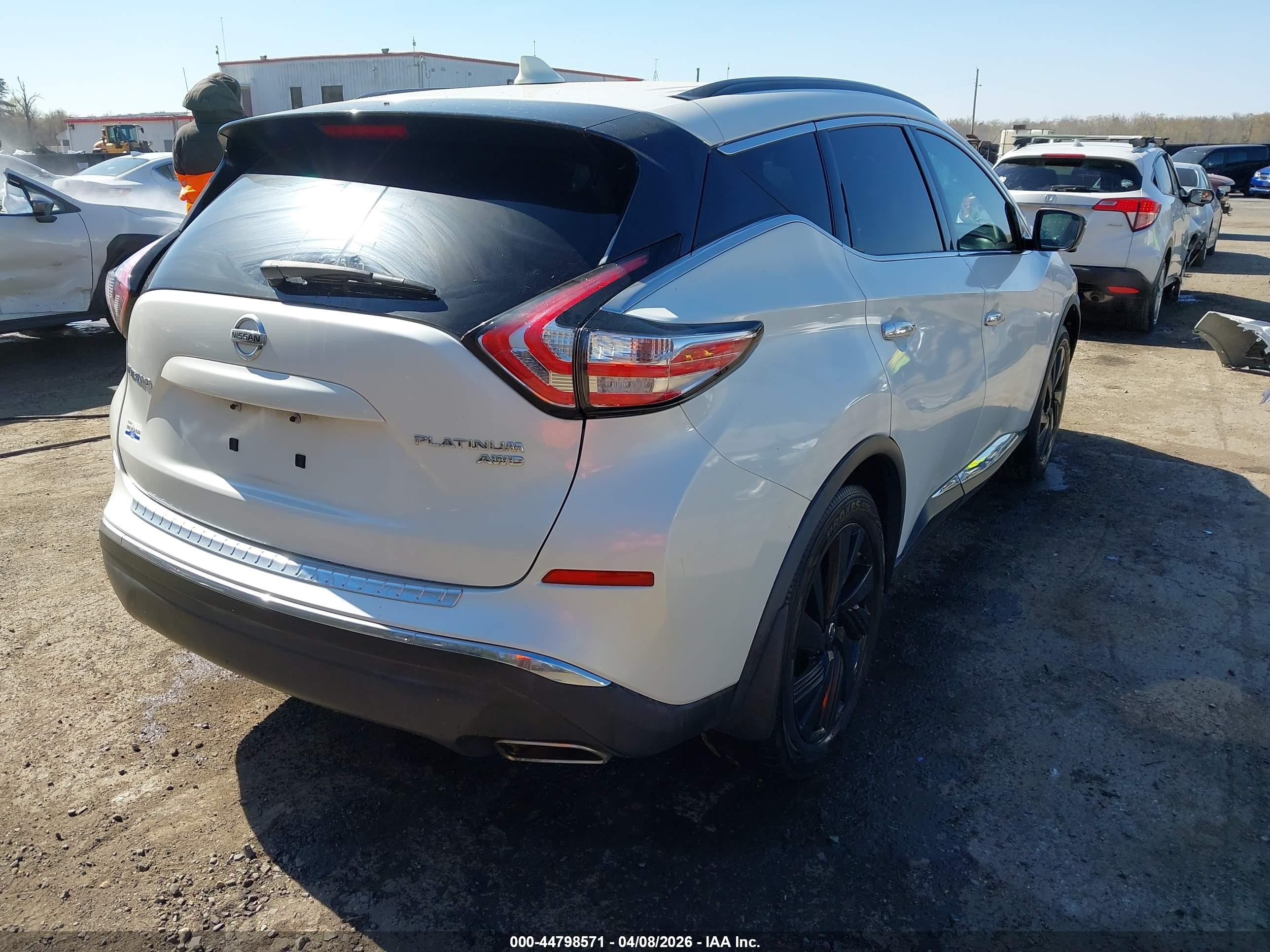 2017 Nissan Murano Platinum Белый vin: 5N1AZ2MH6HN178690