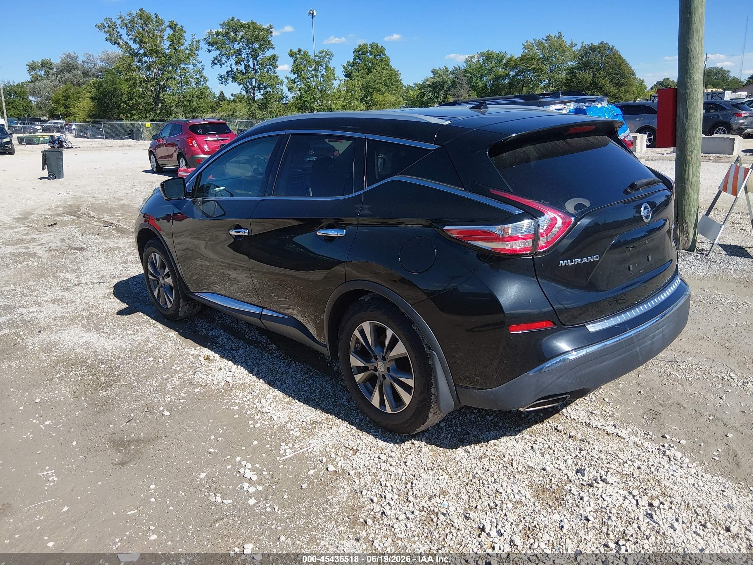 2015 Nissan Murano Sl Black vin: 5N1AZ2MH7FN214271