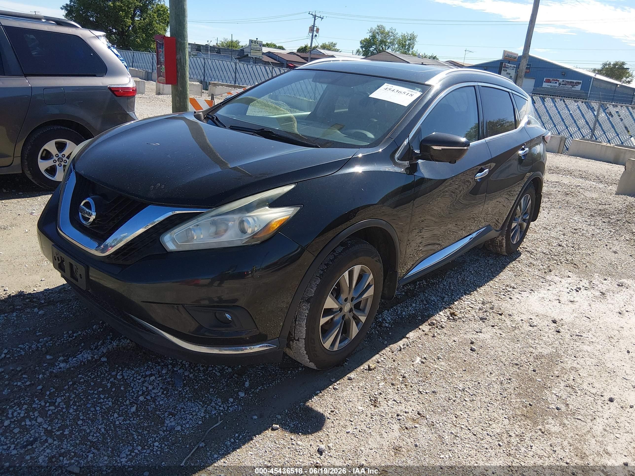 2015 Nissan Murano Sl Black vin: 5N1AZ2MH7FN214271