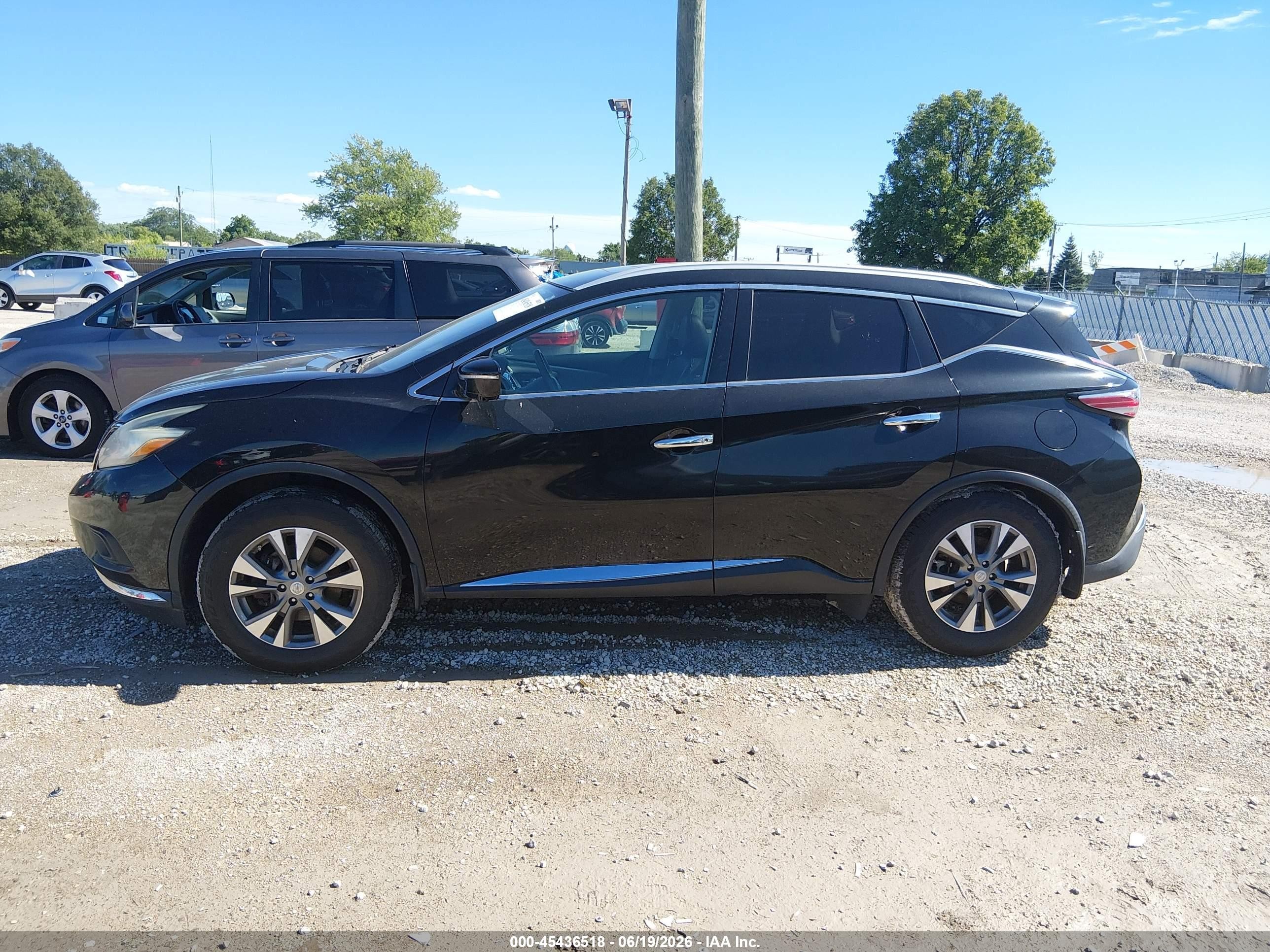 2015 Nissan Murano Sl Black vin: 5N1AZ2MH7FN214271