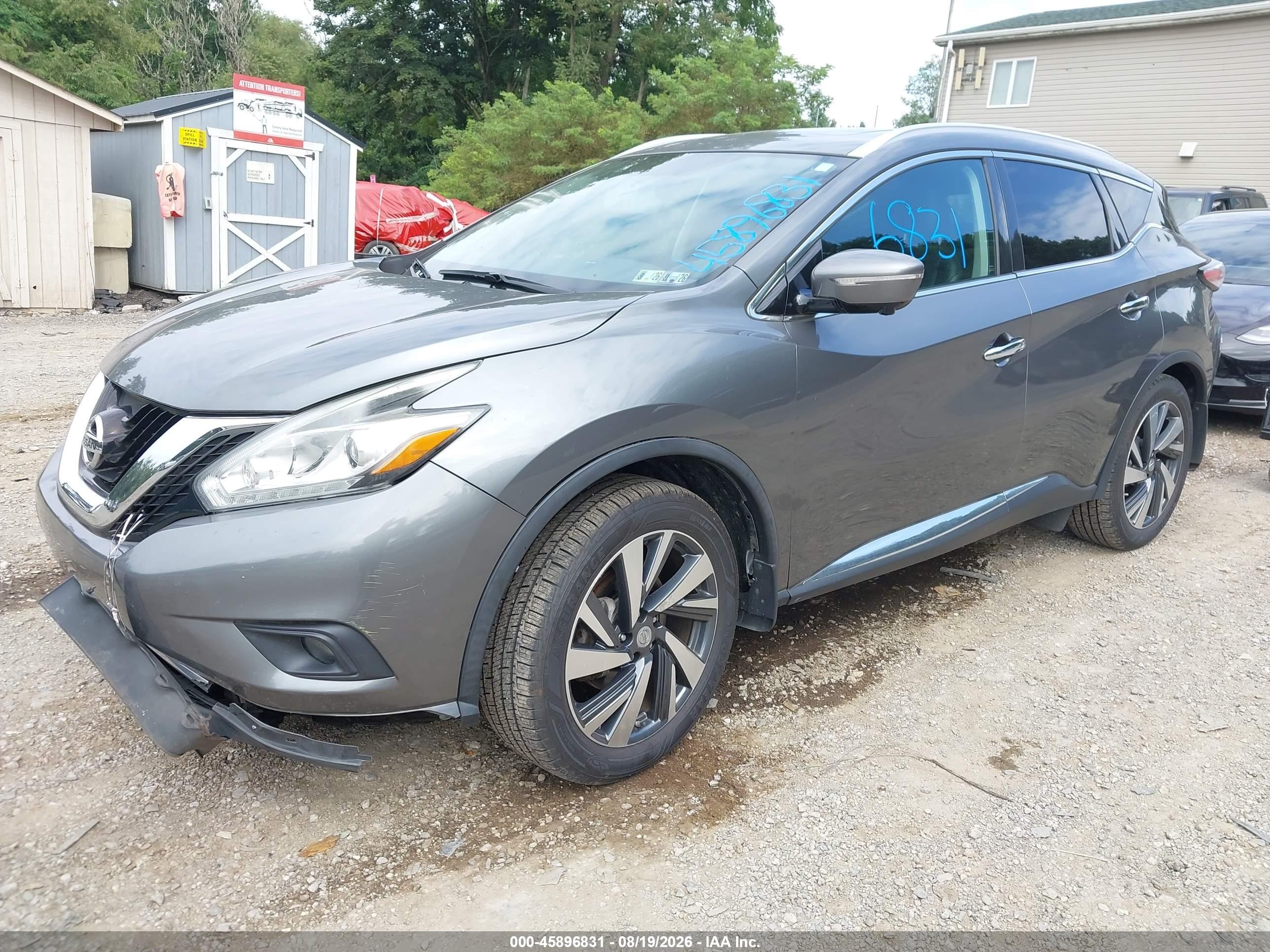 2015 Nissan Murano Platinum Серый vin: 5N1AZ2MH7FN217168