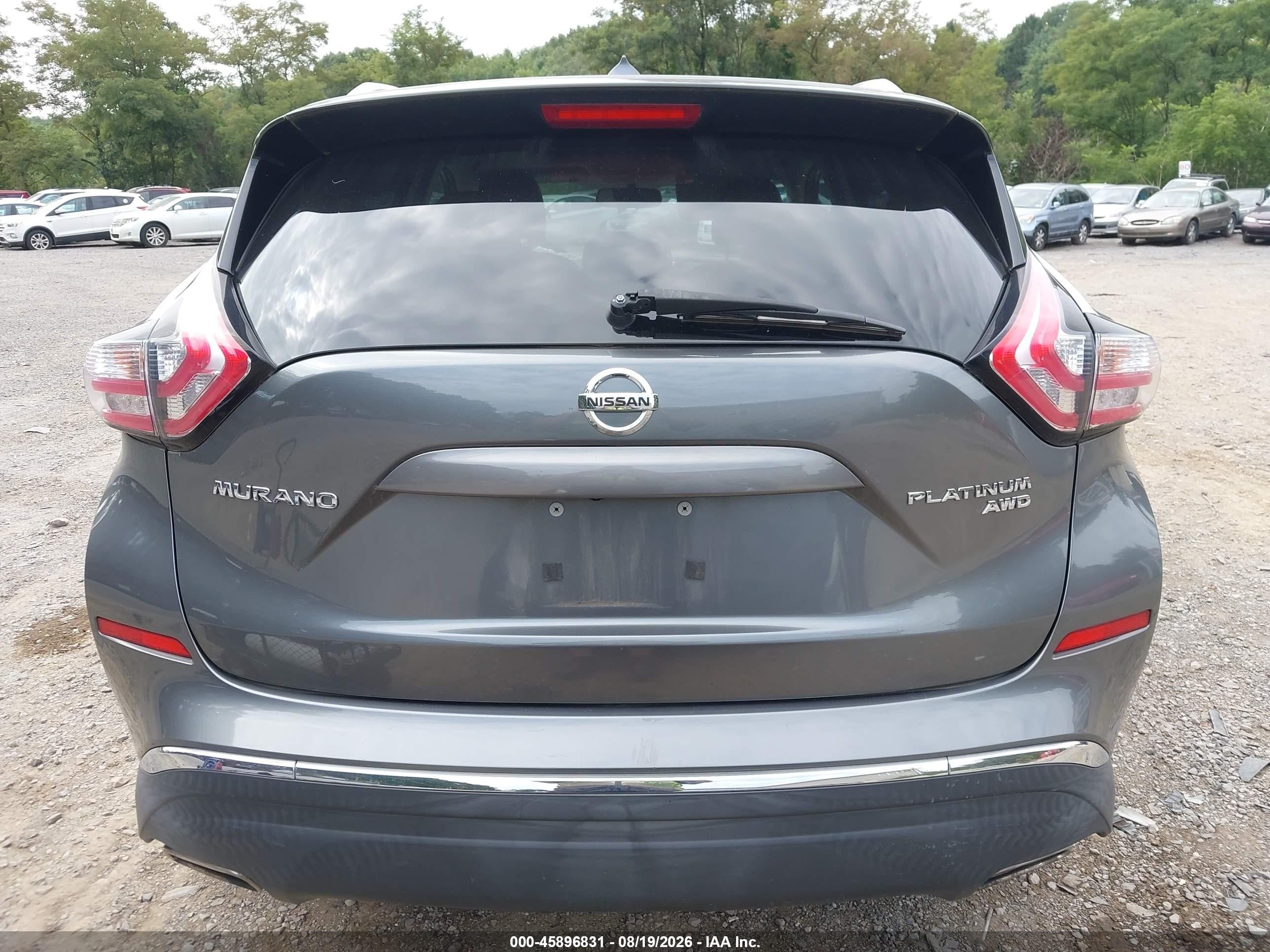 2015 Nissan Murano Platinum Серый vin: 5N1AZ2MH7FN217168