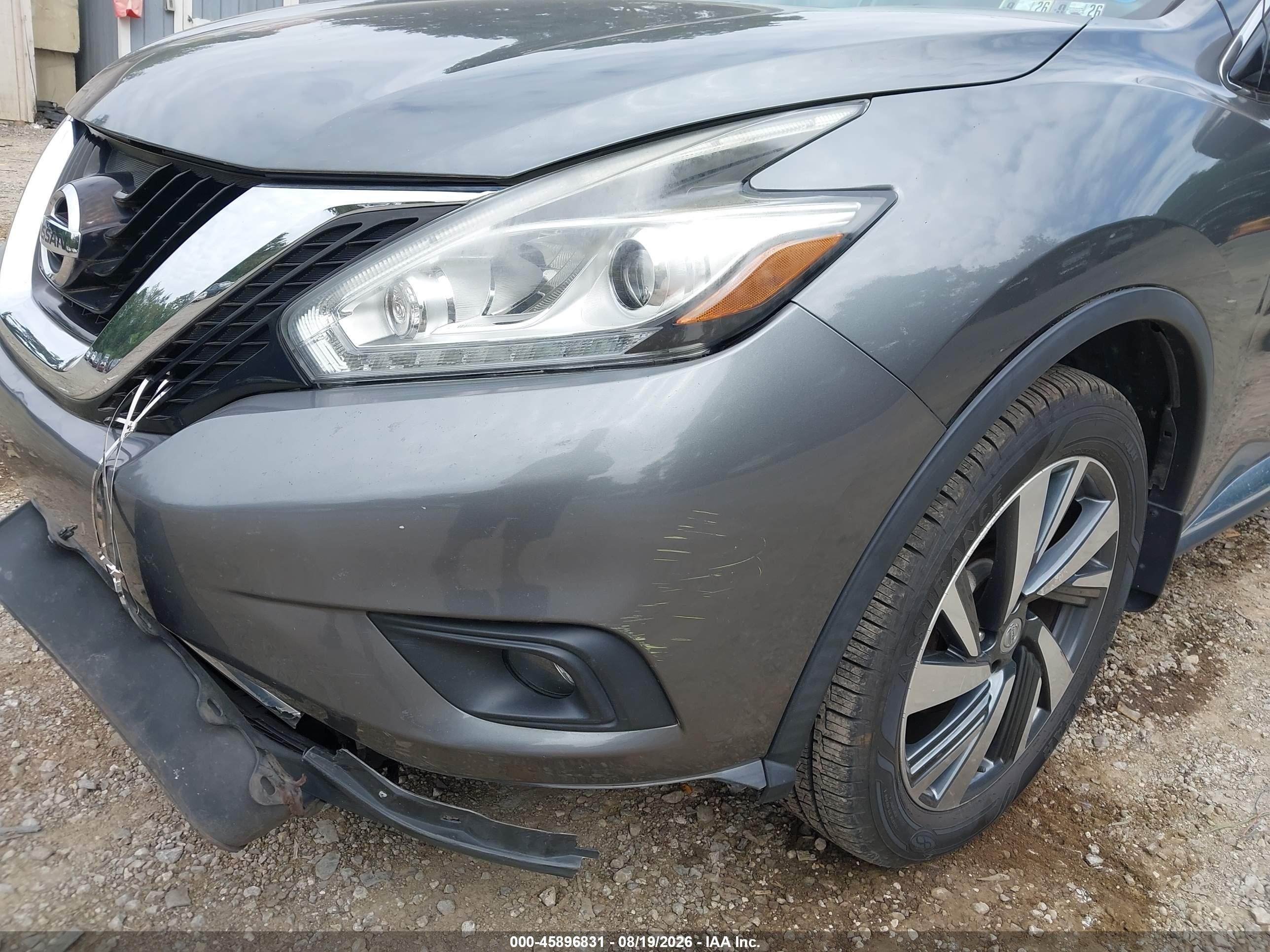 2015 Nissan Murano Platinum Серый vin: 5N1AZ2MH7FN217168