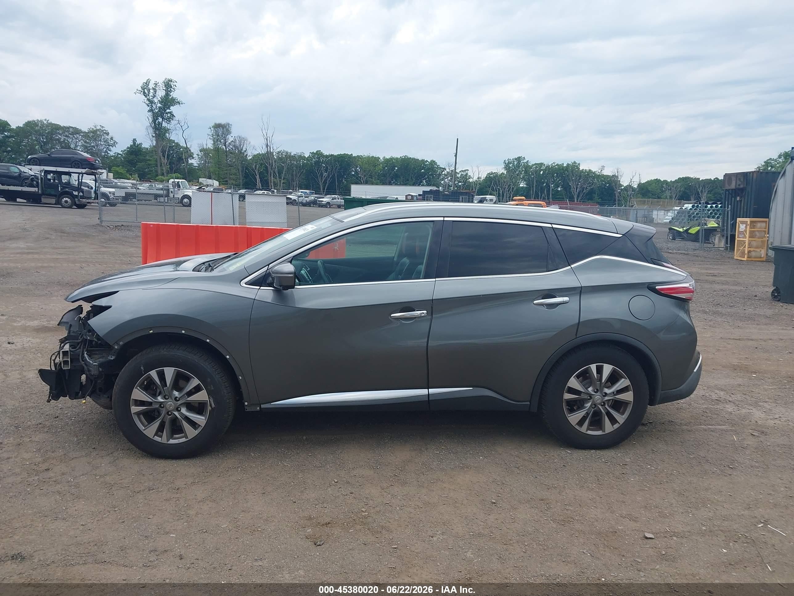2015 Nissan Murano Sl Gray vin: 5N1AZ2MH7FN220765