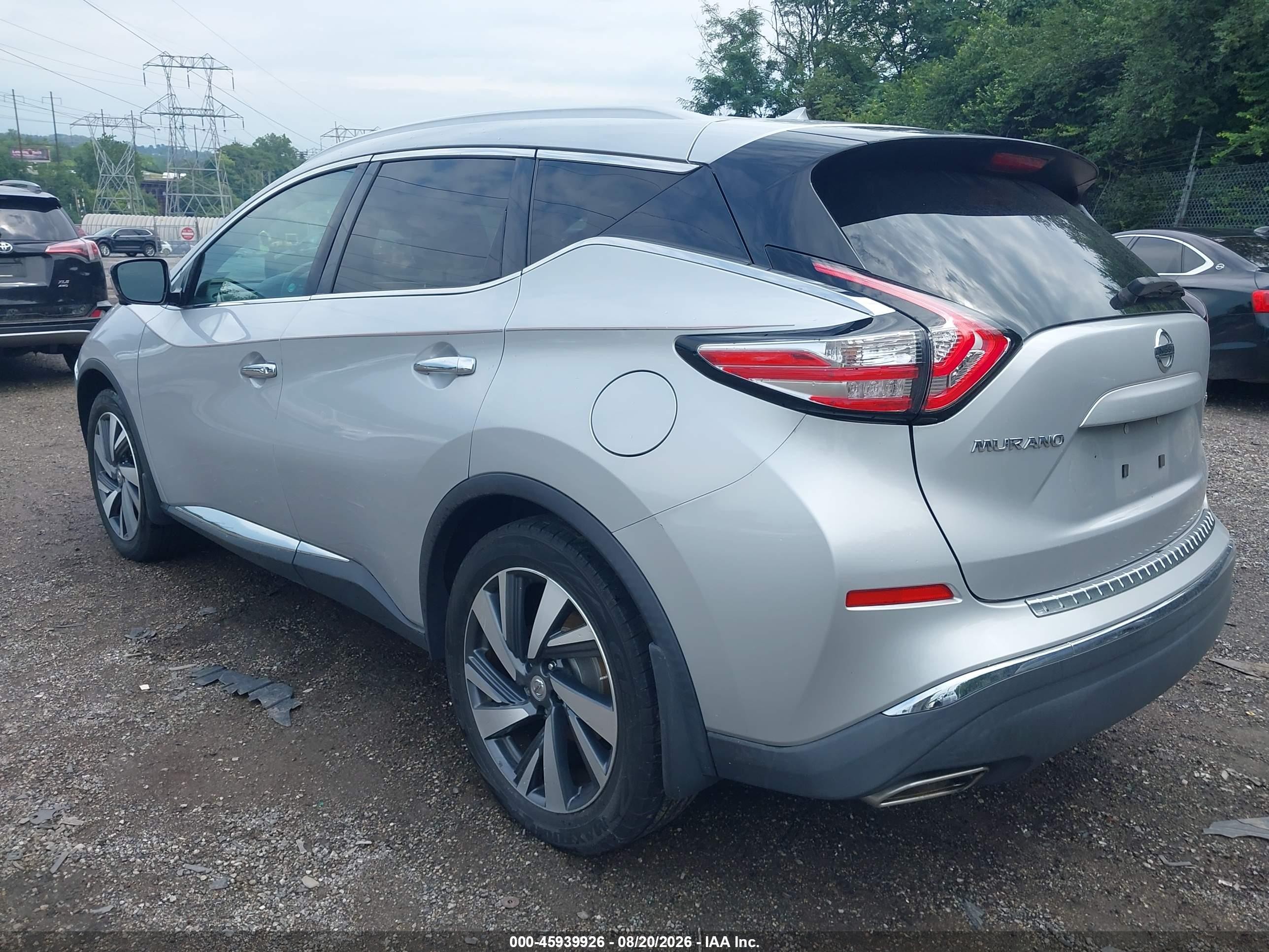 2015 Nissan Murano Platinum Silver vin: 5N1AZ2MH7FN233371