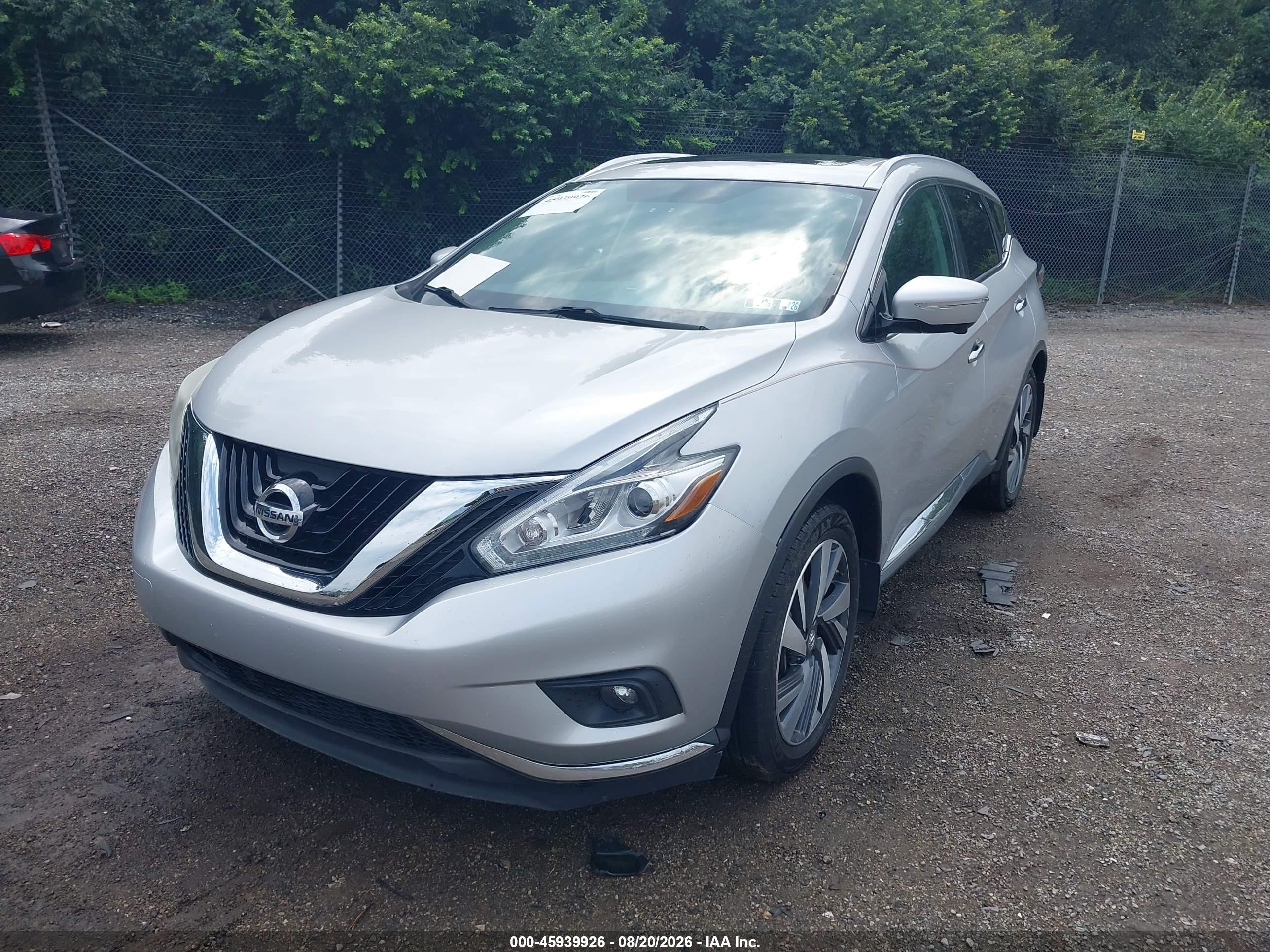 2015 Nissan Murano Platinum Silver vin: 5N1AZ2MH7FN233371