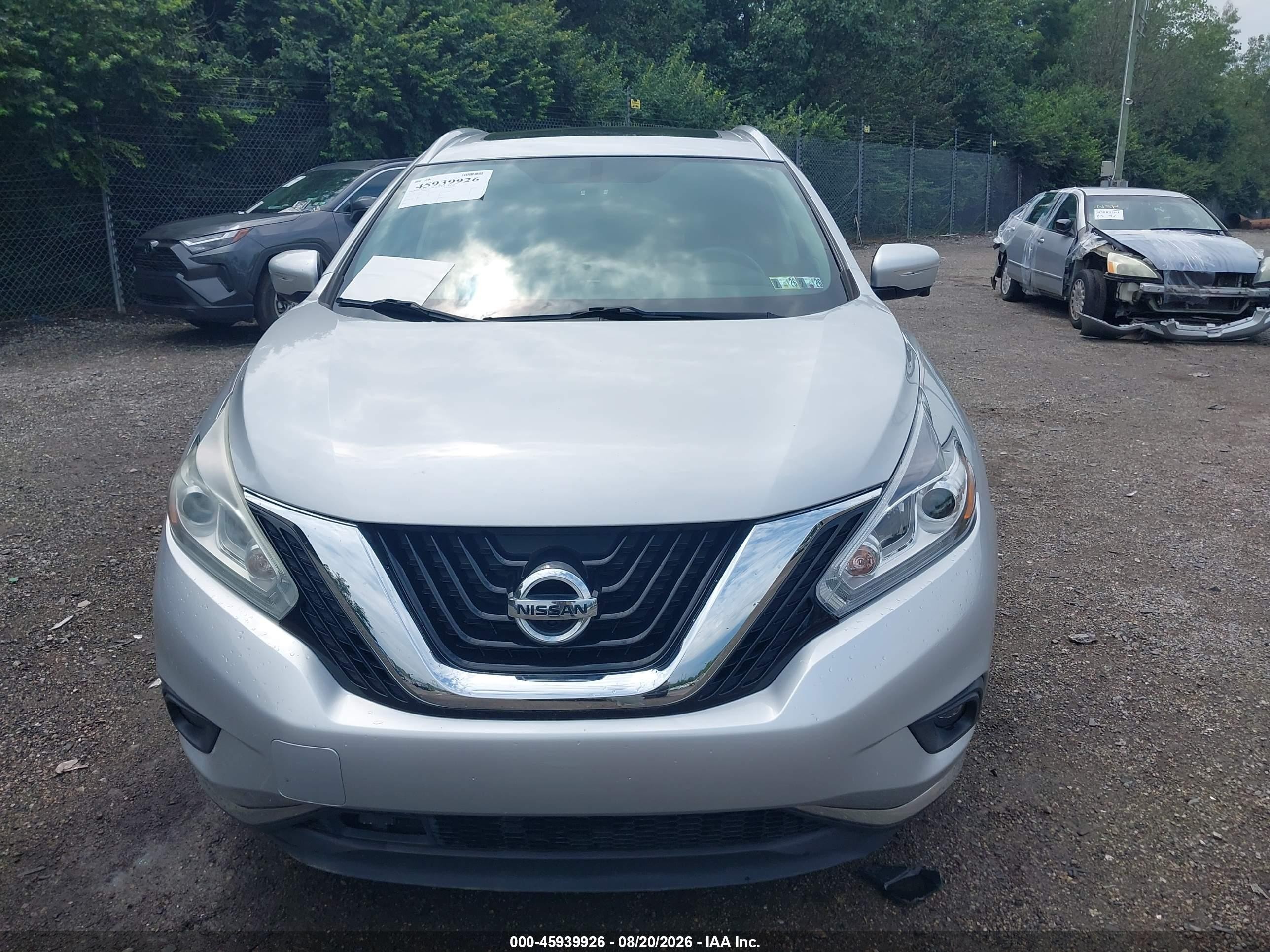 2015 Nissan Murano Platinum Silver vin: 5N1AZ2MH7FN233371