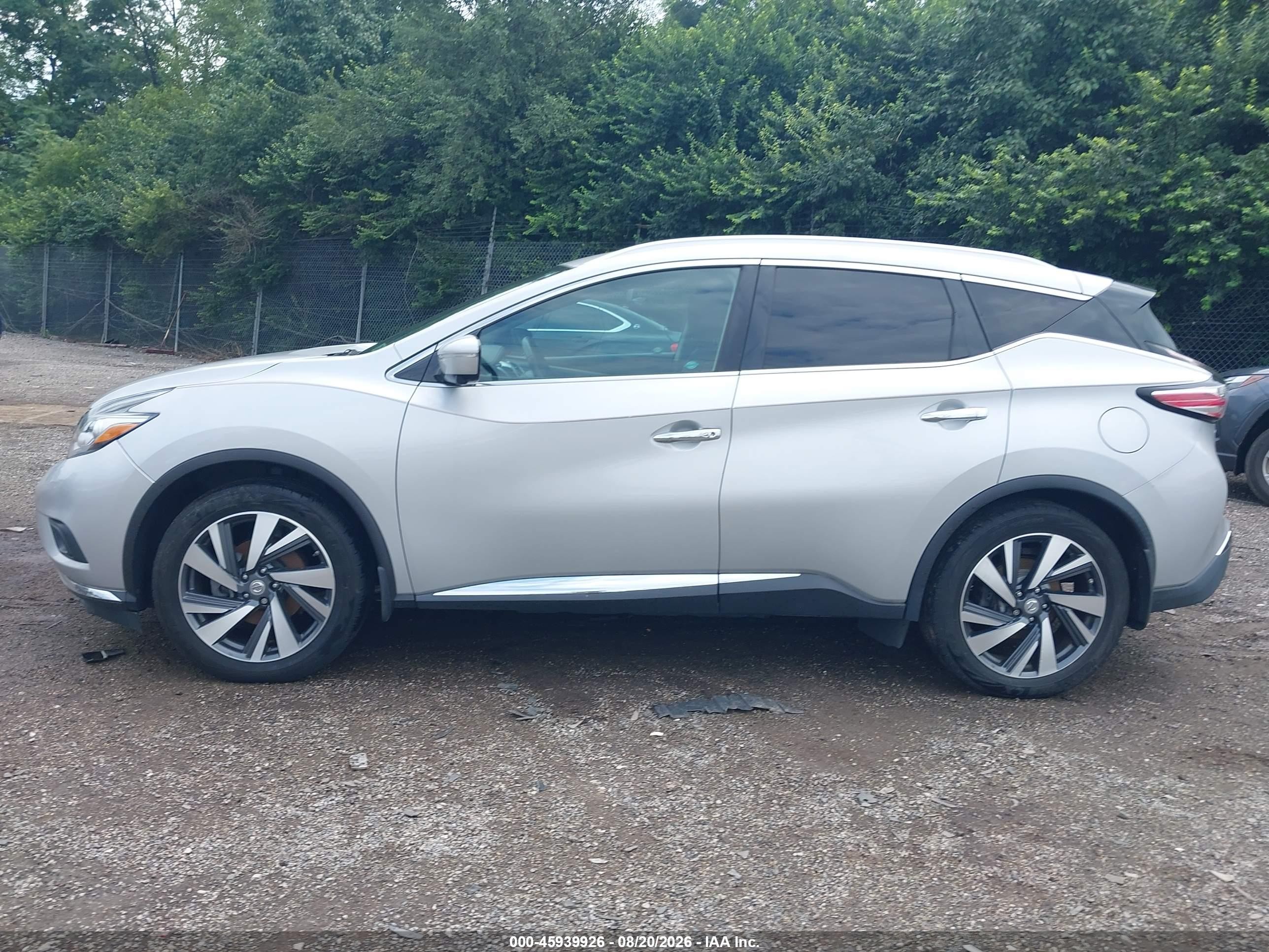 2015 Nissan Murano Platinum Silver vin: 5N1AZ2MH7FN233371