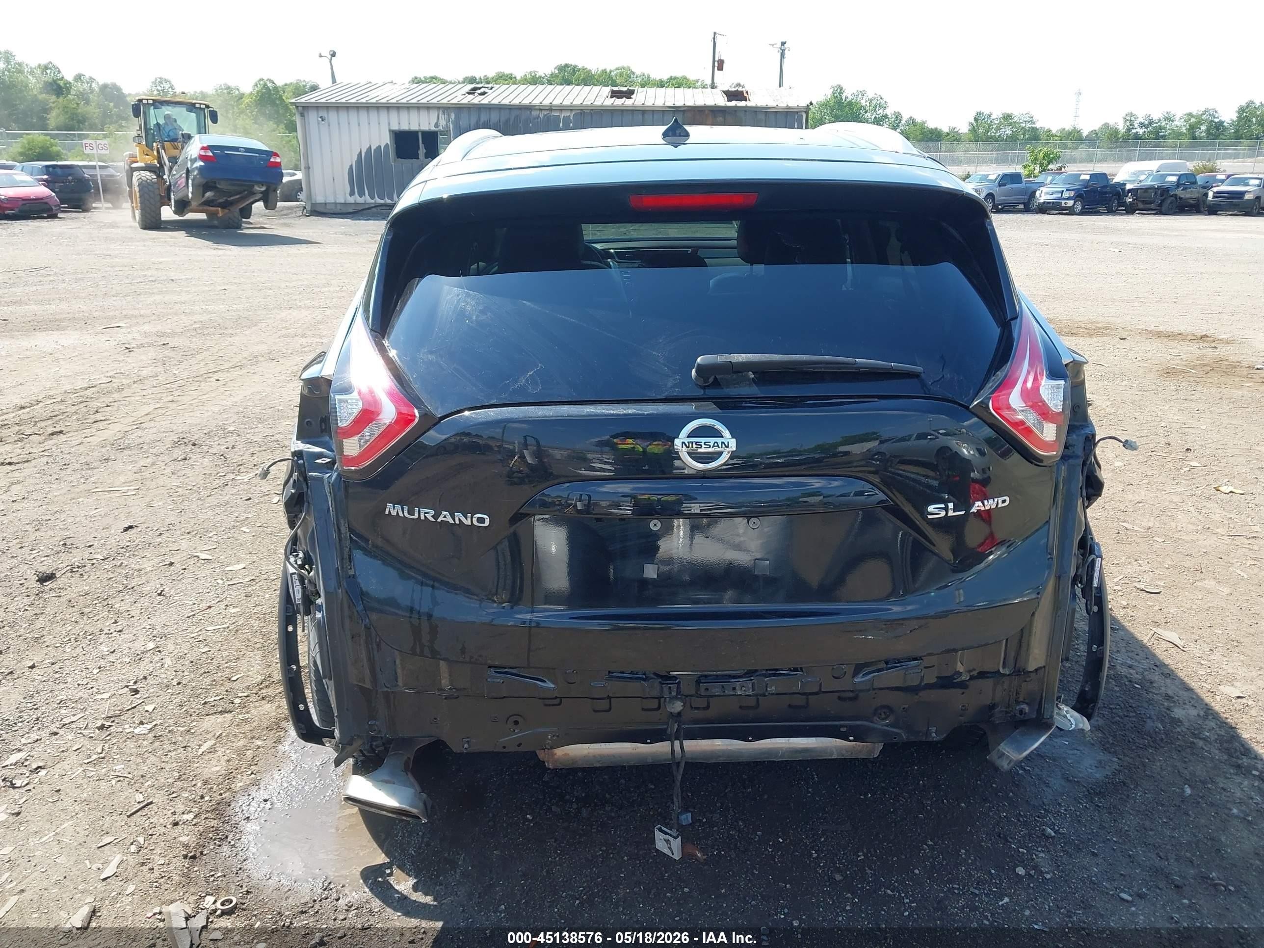 2015 Nissan Murano Sl Black vin: 5N1AZ2MH7FN234181