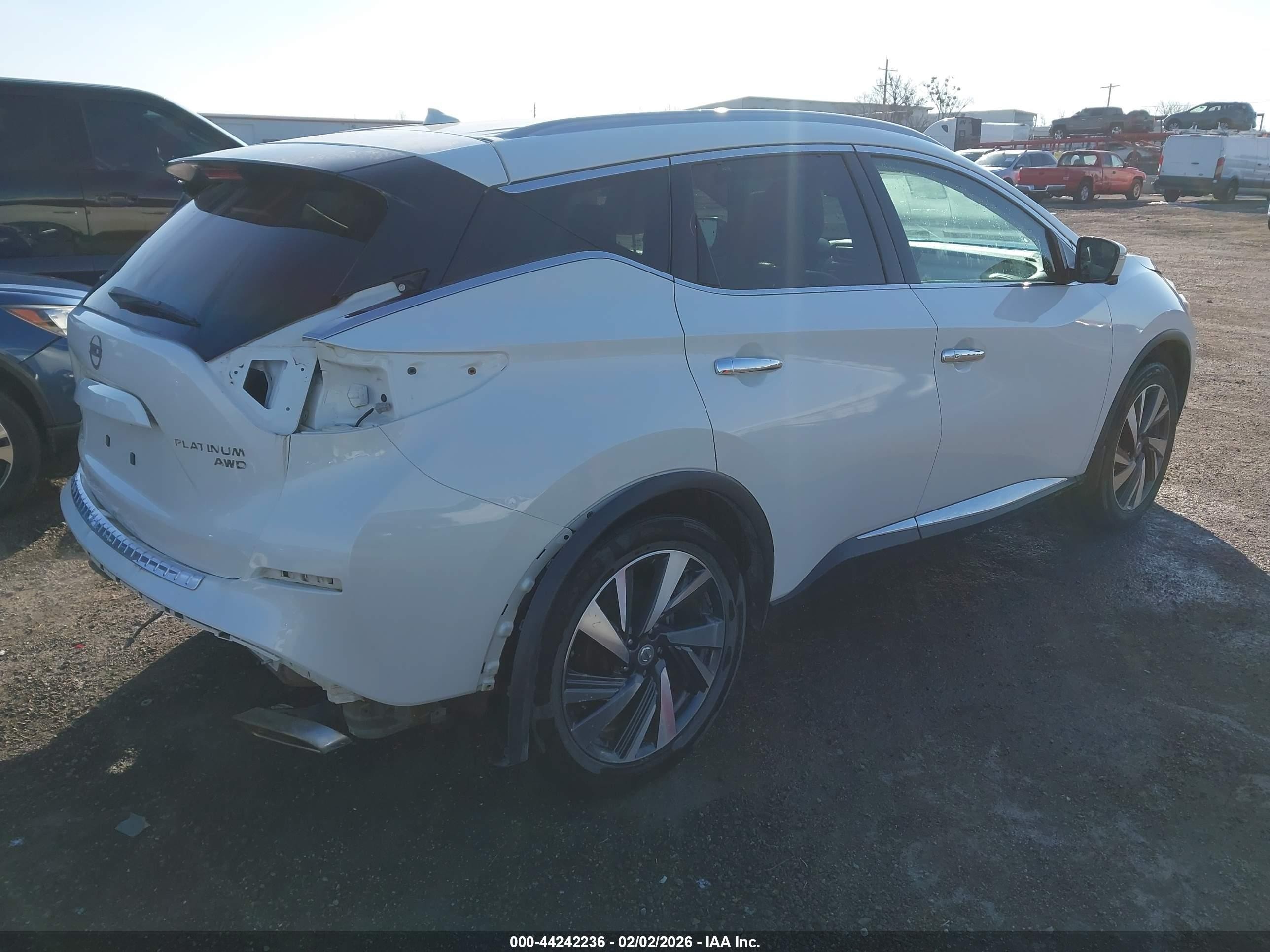 2015 Nissan Murano Platinum White vin: 5N1AZ2MH7FN235864