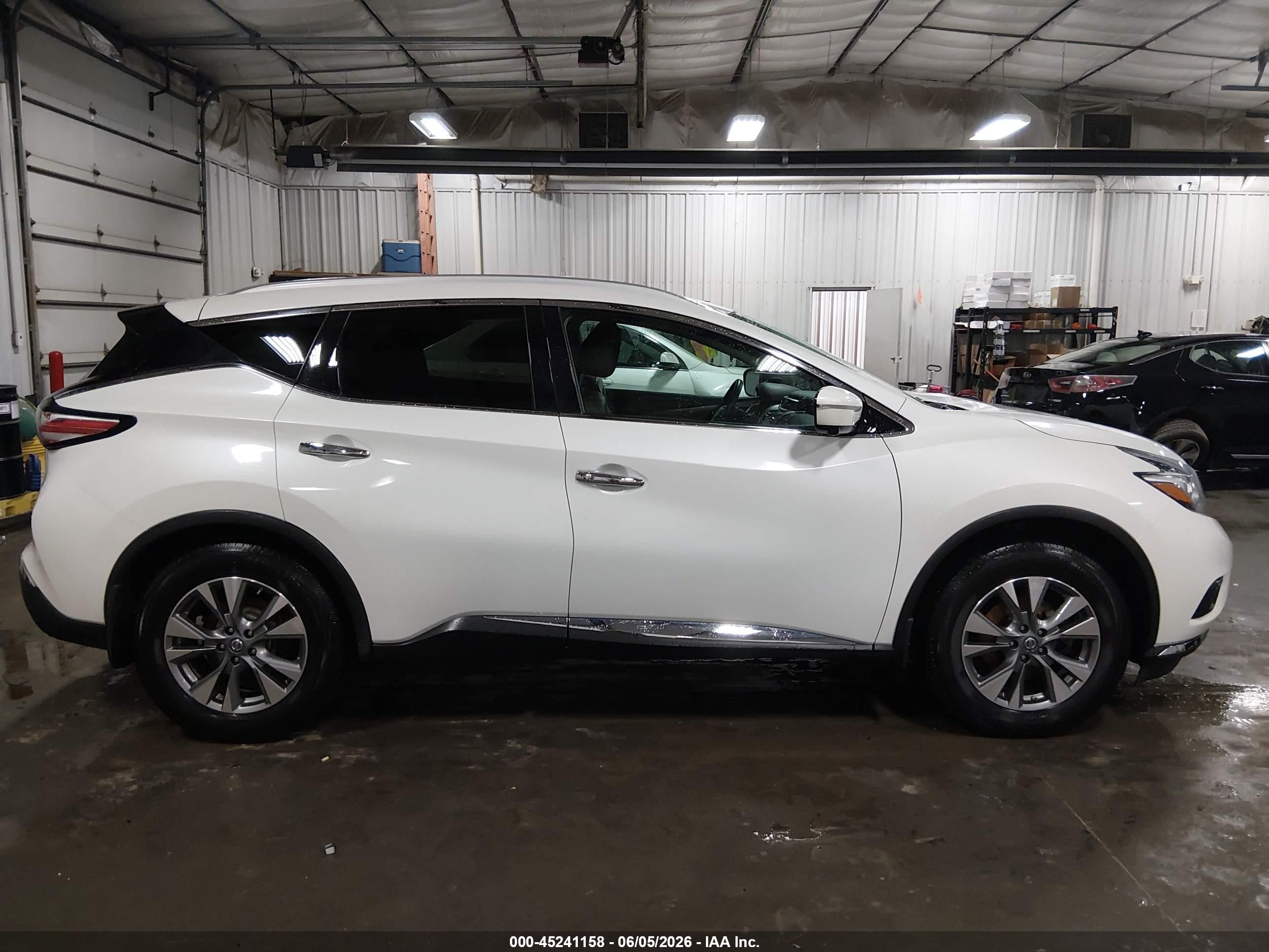 2015 Nissan Murano Sl Белый vin: 5N1AZ2MH7FN261736