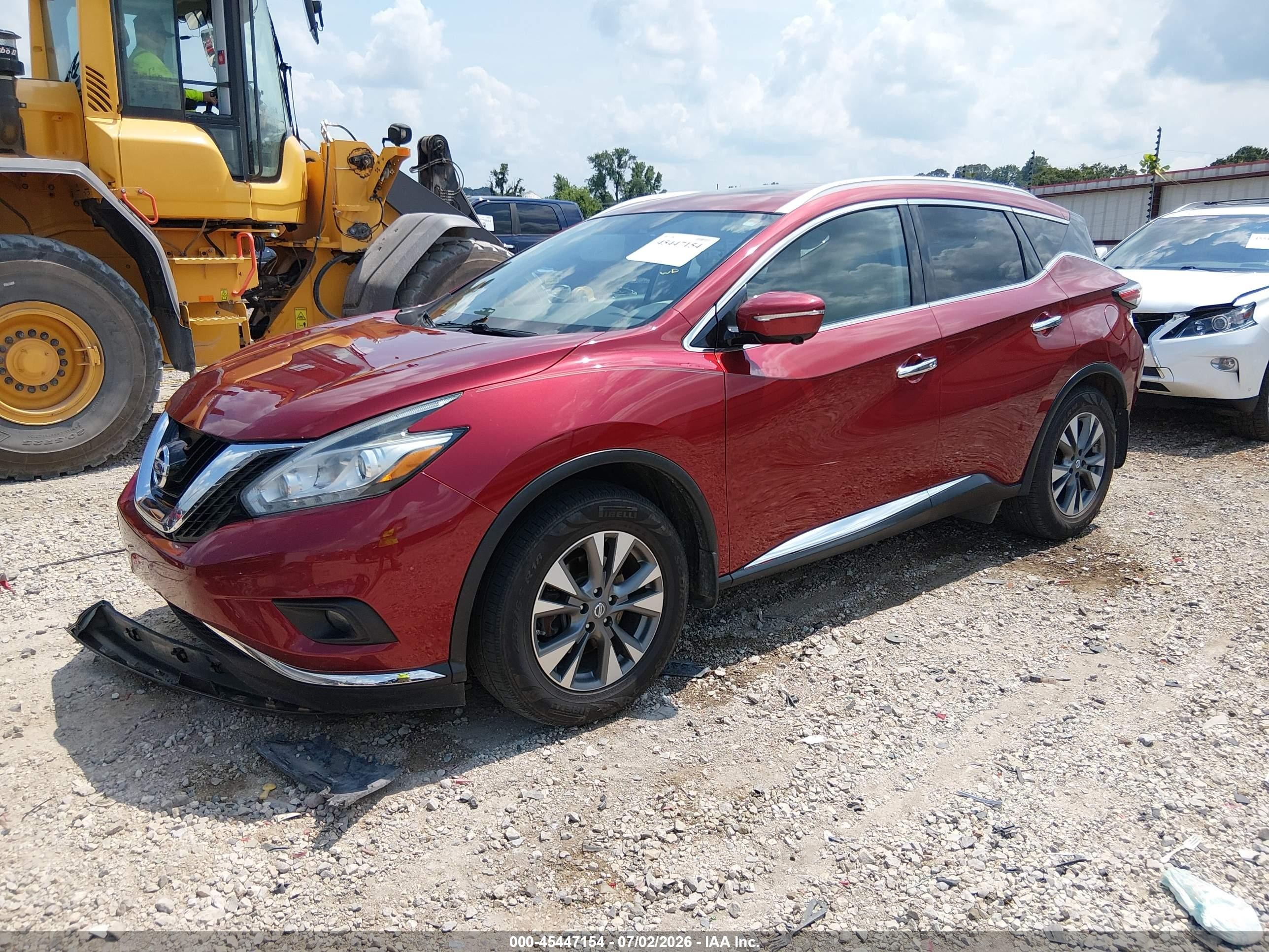 2015 Nissan Murano Sl Burgundy vin: 5N1AZ2MH7FN265284