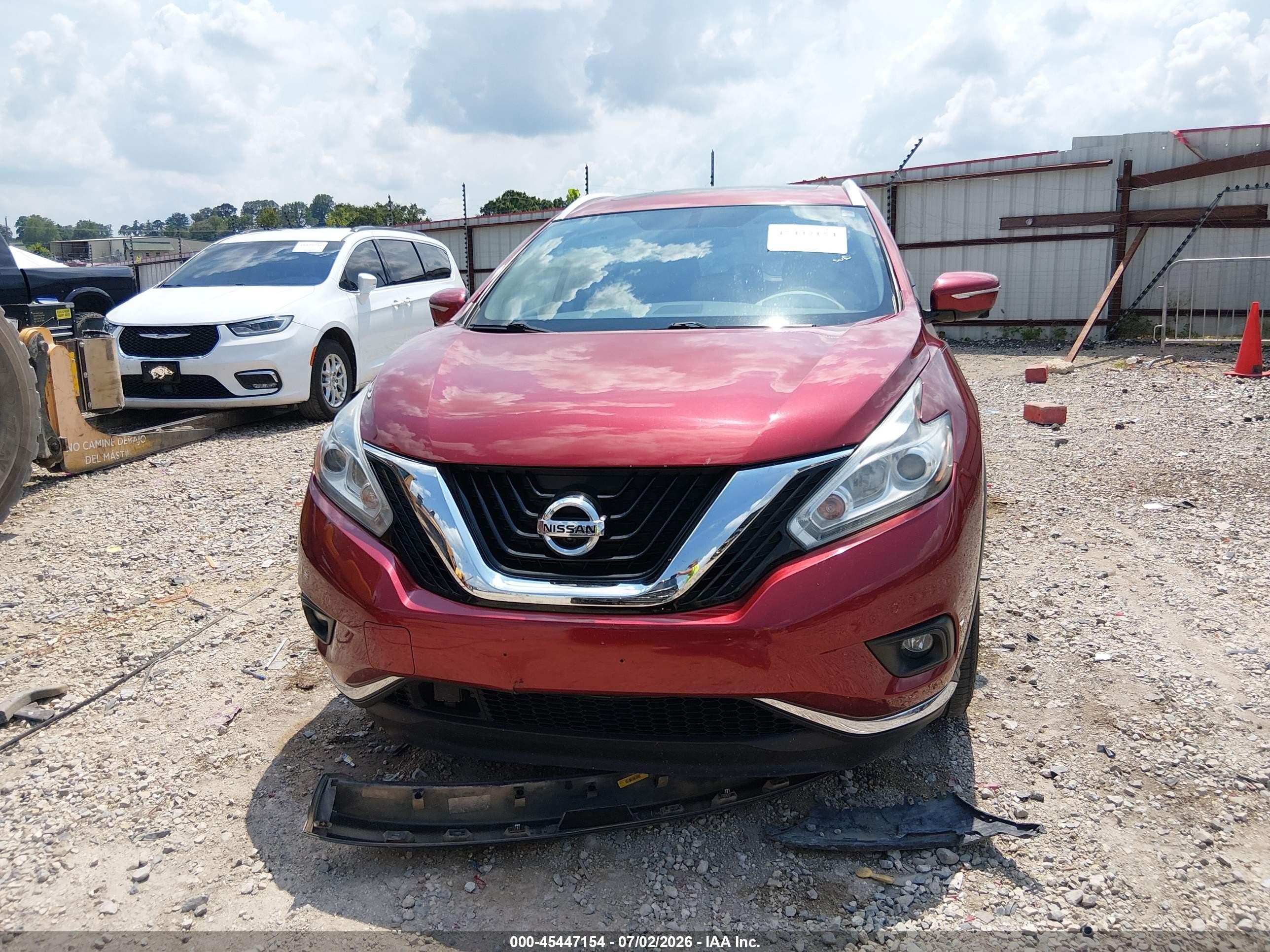 2015 Nissan Murano Sl Burgundy vin: 5N1AZ2MH7FN265284